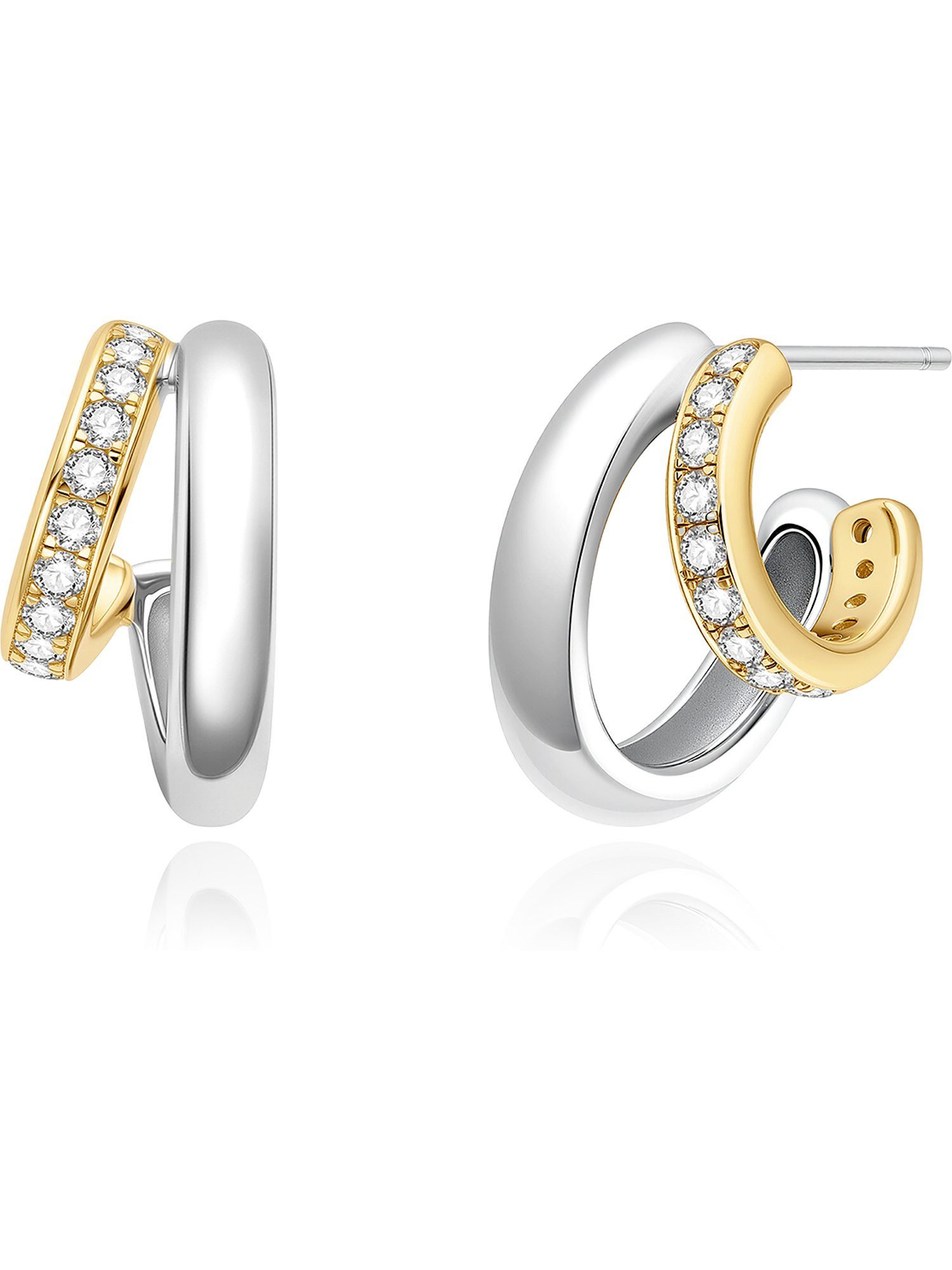 Ania Haie Paar Creolen Ania Haie Damen-Creolen 925er Silber 28 Zirkonia (Paar)