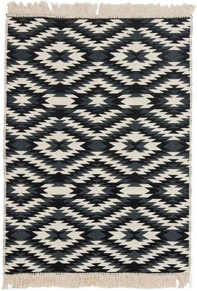 Teppich BARCELONA, done.®, rechteckig, Höhe: 8 mm, Flachgewebe, modernes Ethno Design, mit Fransen, waschbar