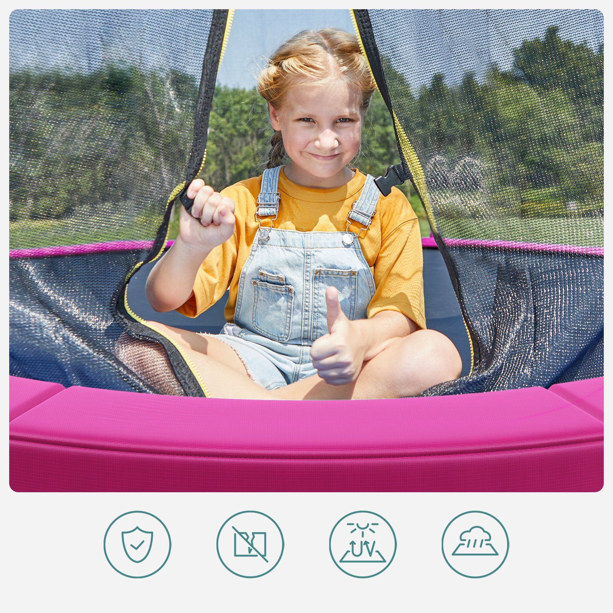 SONGMICS Trampolin-Abdeckplane, Ø 366 cm abnehmbar, UV-resistent,reißfest