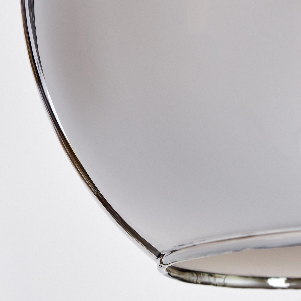 hofstein Hängeleuchte »Cesaro« Vintage Hängelampe aus Metall/Glas in Schwarz/Chromfarben, ohne Leuchtmittel, im Retro Design mit Schirm aus Glas (30cm), Höhe max. 152cm, 1xE27