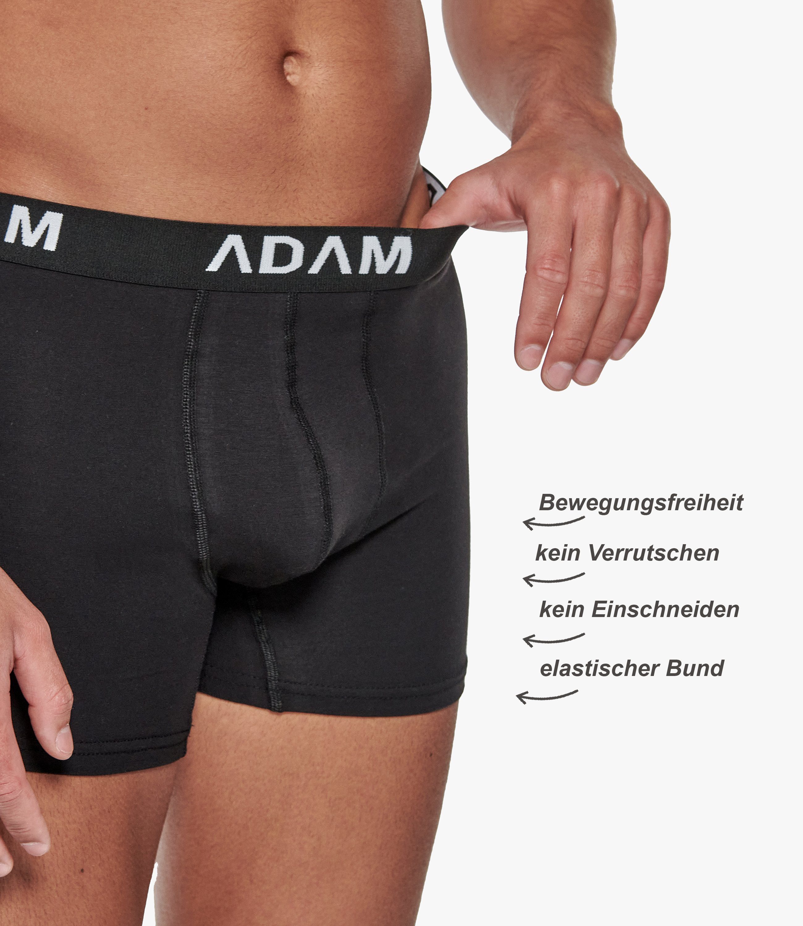ADAM JEANS Boxershorts Herren Boxershorts aus extra weicher Baumwolle Boxer-1 (10-St., 2er Set, 6er Set, 8er Set, 10er Set, 12er Set) Boxershorts Herren Boxer Shorts Männer Unterhosen Trunks Underwear