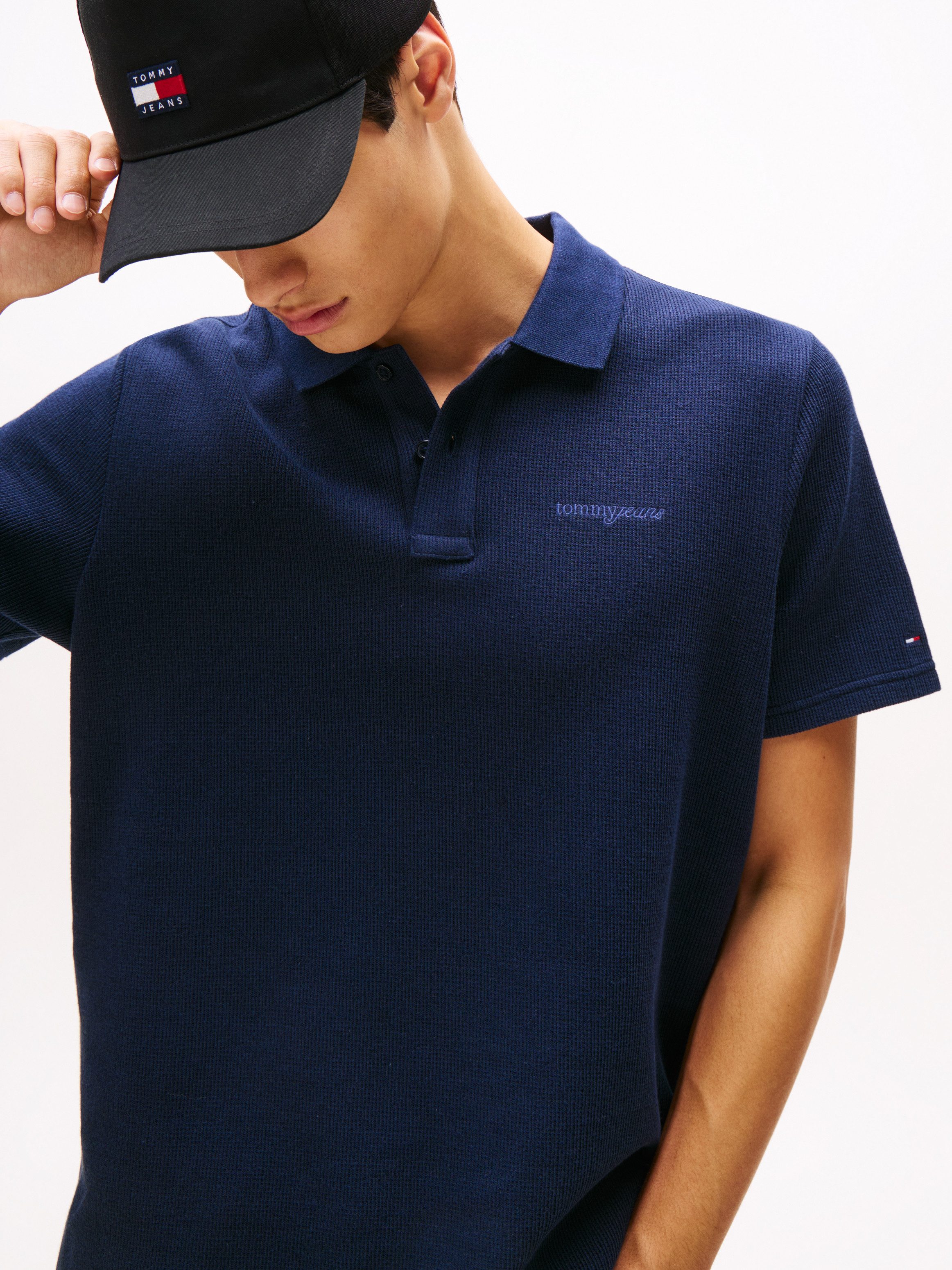 Tommy Jeans Poloshirt TJM WAFFLE SCRIPT regular fit, mit Struktur, Polokrag günstig online kaufen
