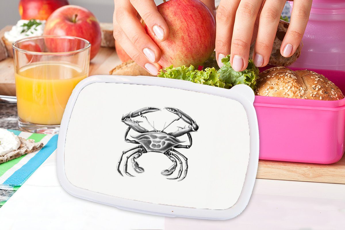 Lunchbox Jahrgang Krabbe, Ernst Kunst - - - Brotdose Haeckel für Kunststoff, Snackbox, Brotbox Erwachsene, (2-tlg), Kunststoff Kinder, MuchoWow rosa Mädchen,