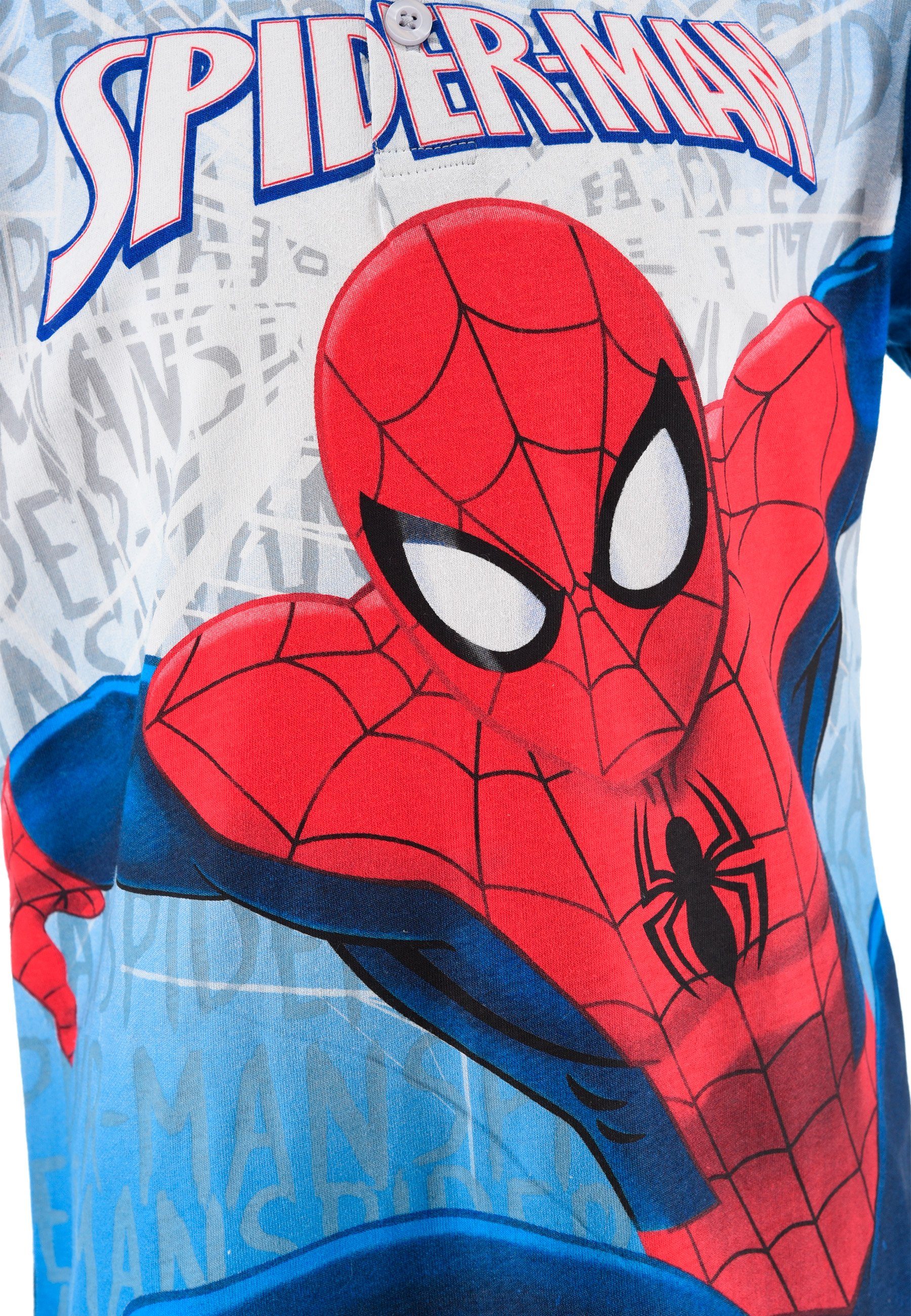 Spiderman Shorty Kinder Jungen Blau (2 Schlaf-Set tlg) Pyjama
