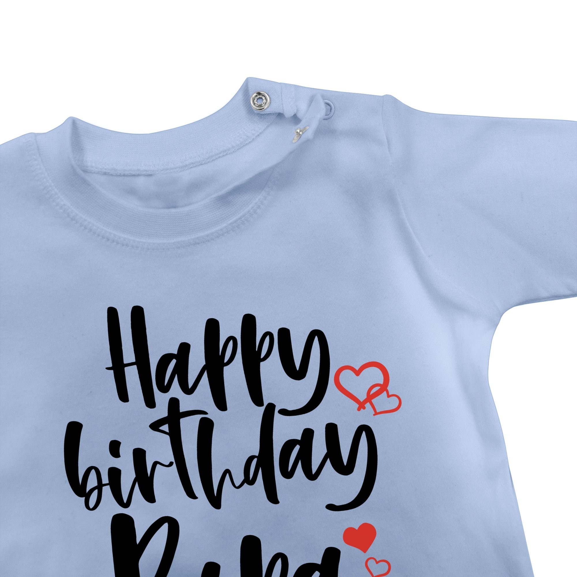 Shirtracer T-Shirt Junge & Baby Happy Papa Mädchen Strampler 3 Babyblau Birthday