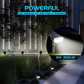 D-IDEAZ LED Gartenleuchte 2 Pack Solar Gartenleuchte Solarlampen für außen IP67 (Mehrfarbig), LED fest integriert, Mehrfarbig, Kaltweiß, Warmweiß, Bodenleuchte, Wandleuchte