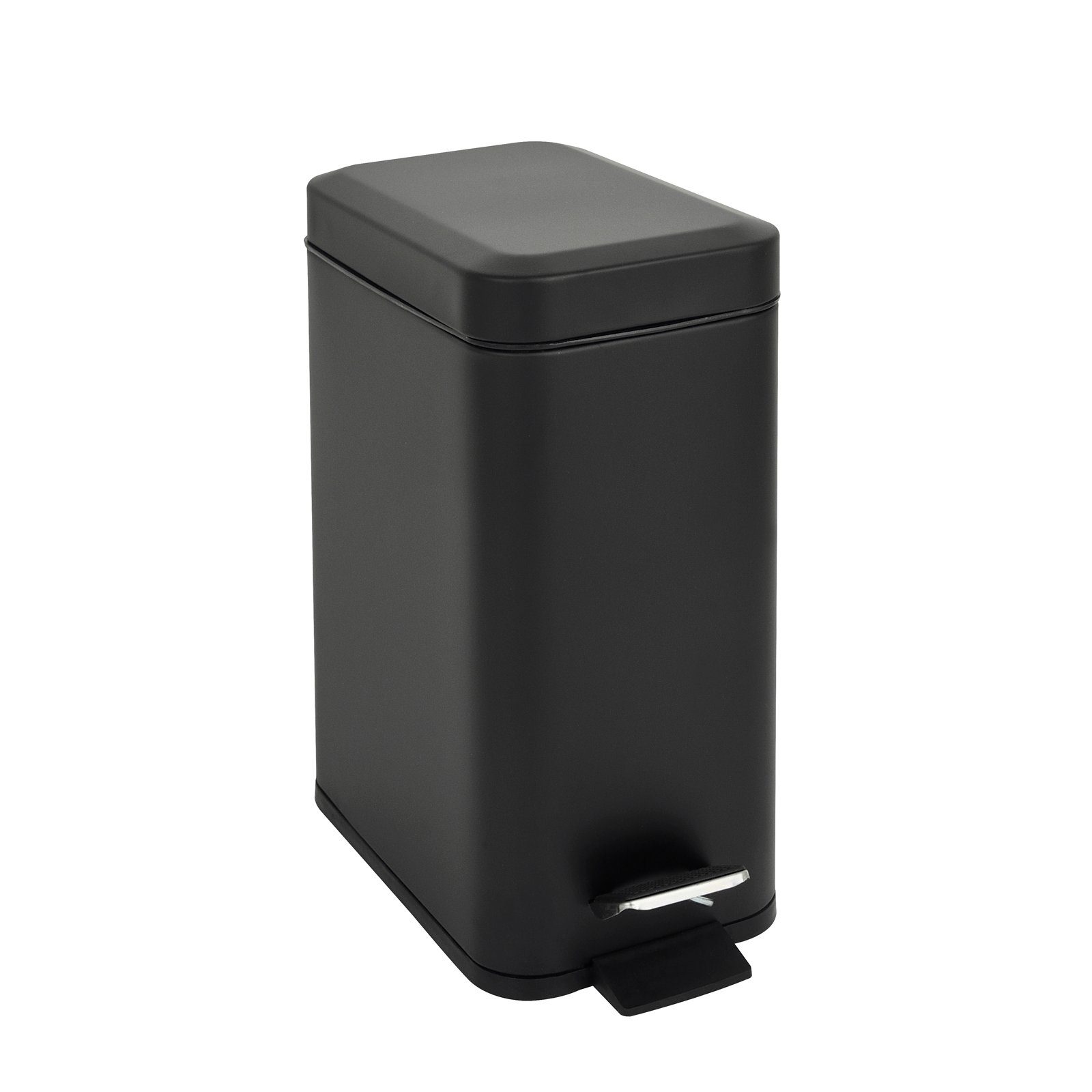 SVITA Mülleimer STM5, Treteimer, Kosmetikeimer, 5L, Stahl pulverbeschichtet, Schwarz