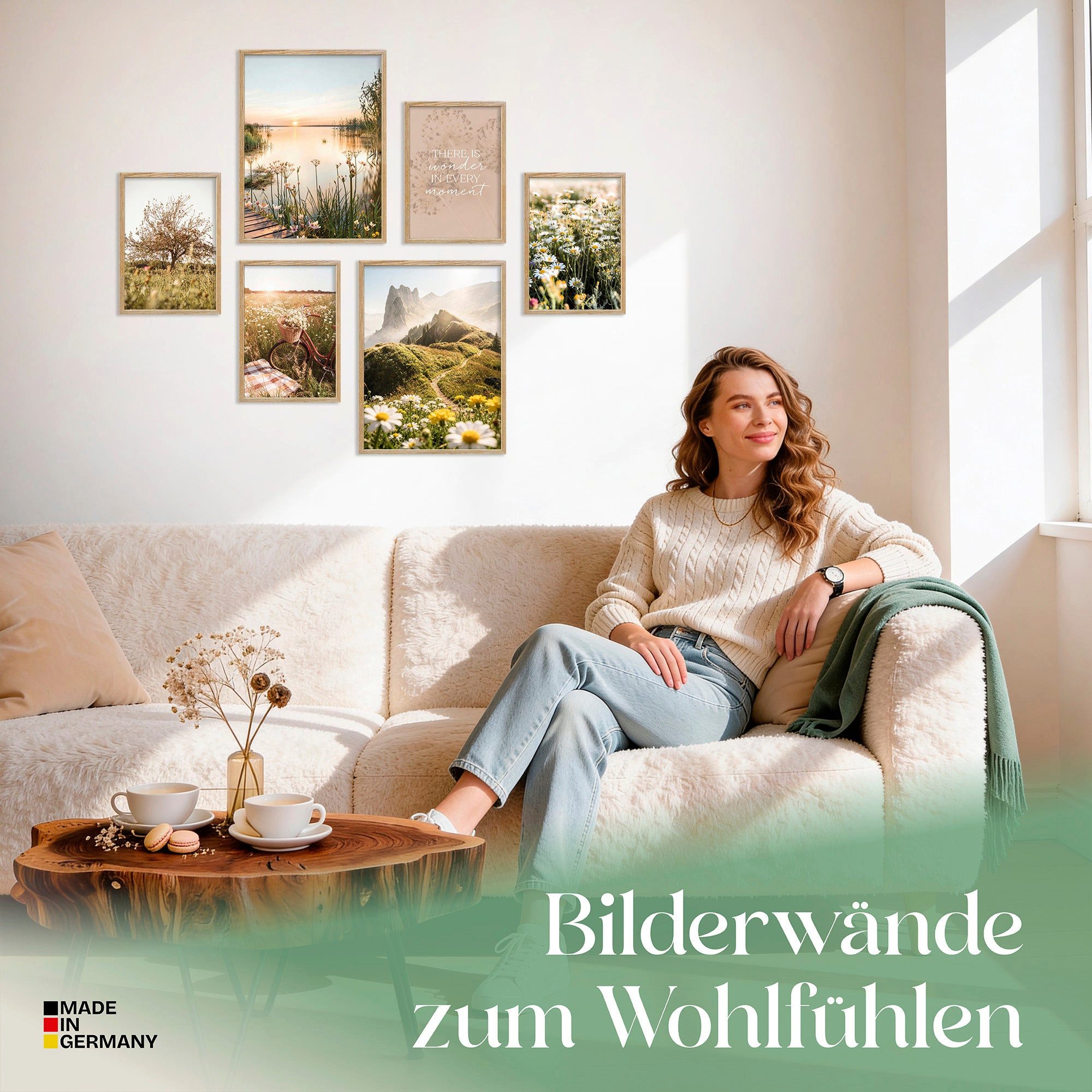 ARTFAVES Bilder-Collage Poster Set Summer Breeze I mehrteilige Bilderwand I Wandbilder Sommer, (Wandbilder modern, 6 St)