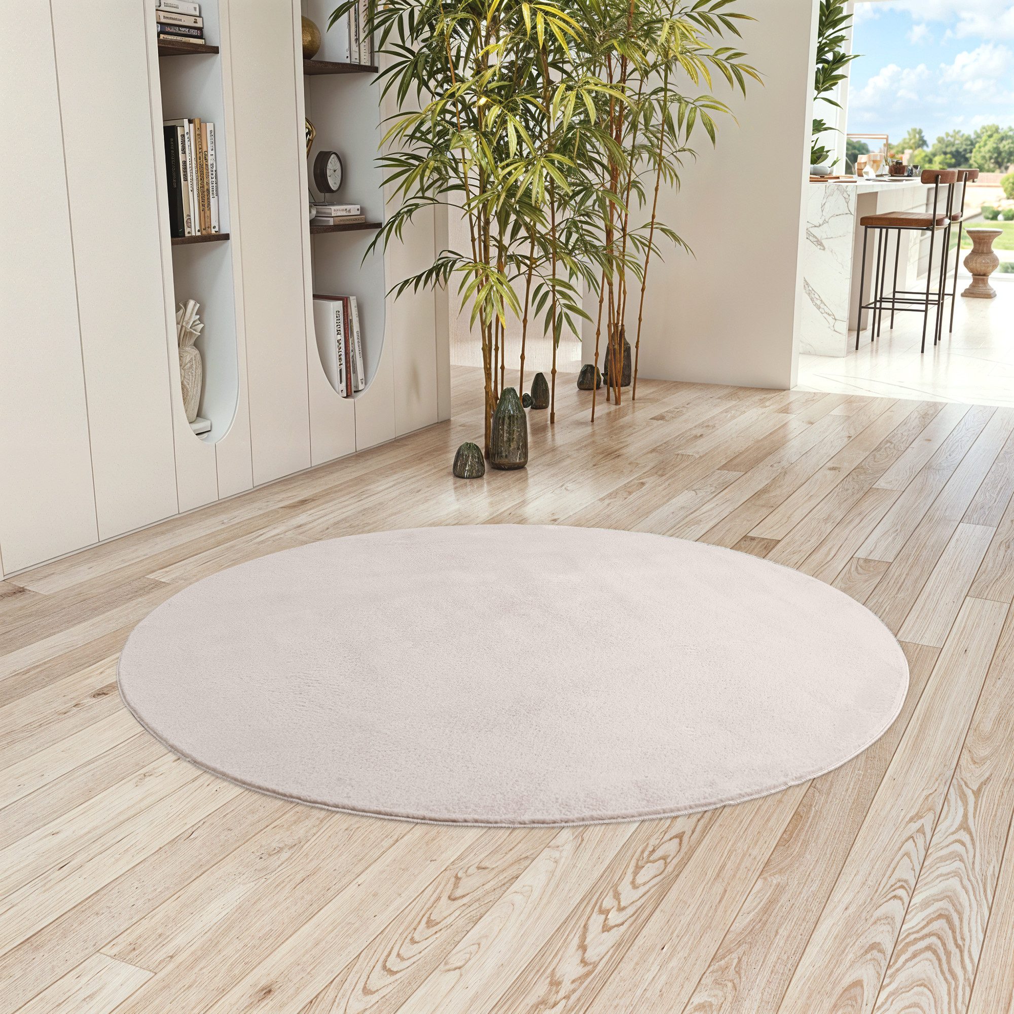 Teppium Teppich Unicolor - Einfarbig, Rund, Höhe: 11 mm, Kurzflor Teppich A günstig online kaufen