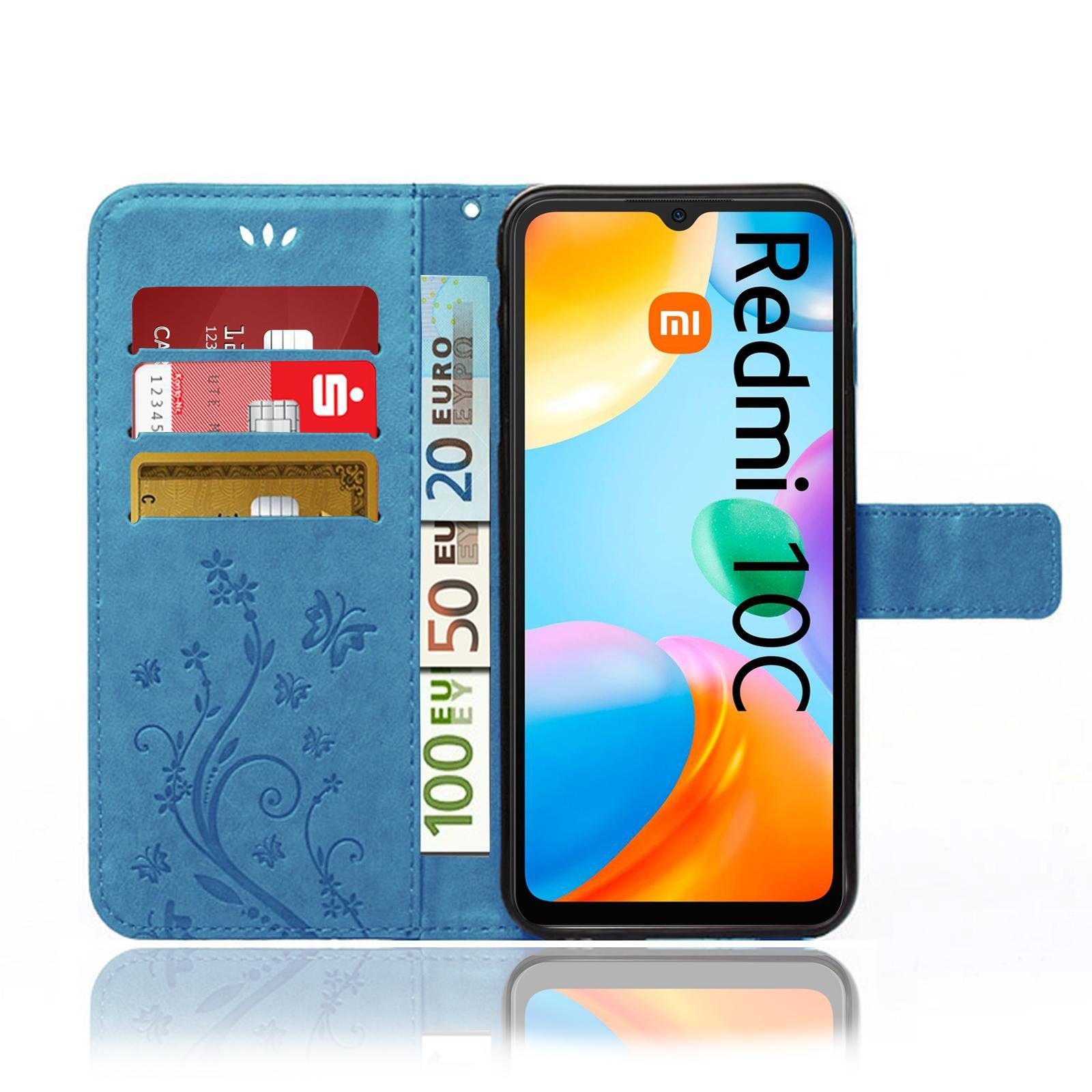 Numerva Handyhülle Bookstyle Flower für Samsung Galaxy A03, Handy Tasche Schutzhülle Klapphülle Flip Cover mit Blumenmuster