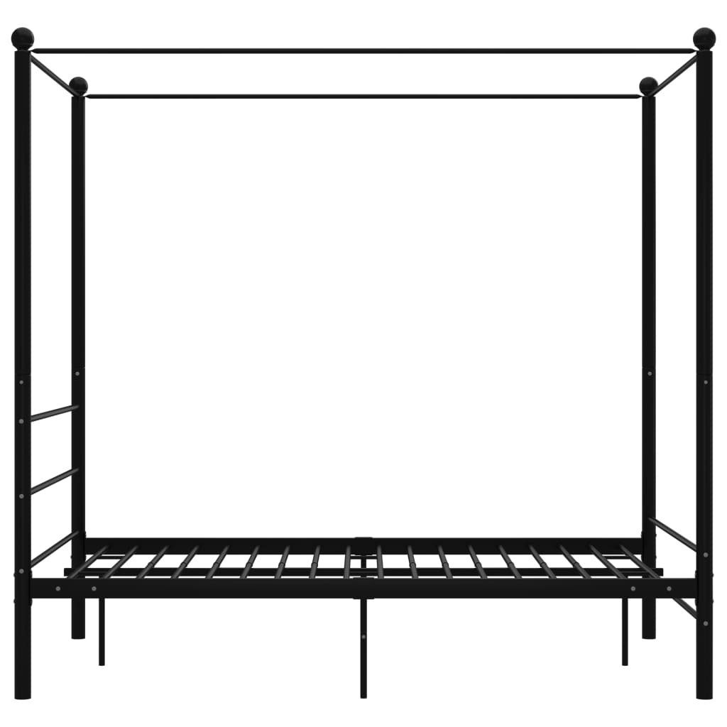 vidaXL Himmelbett 140 x 200 cm Himmelbett Schwarz Metall 140x200 cm Bett Bettgestell
