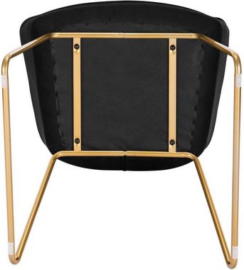 Woltu Esszimmerstuhl (1 St), Sessel Sitzfläche aus Samt Gold Beine aus Metall