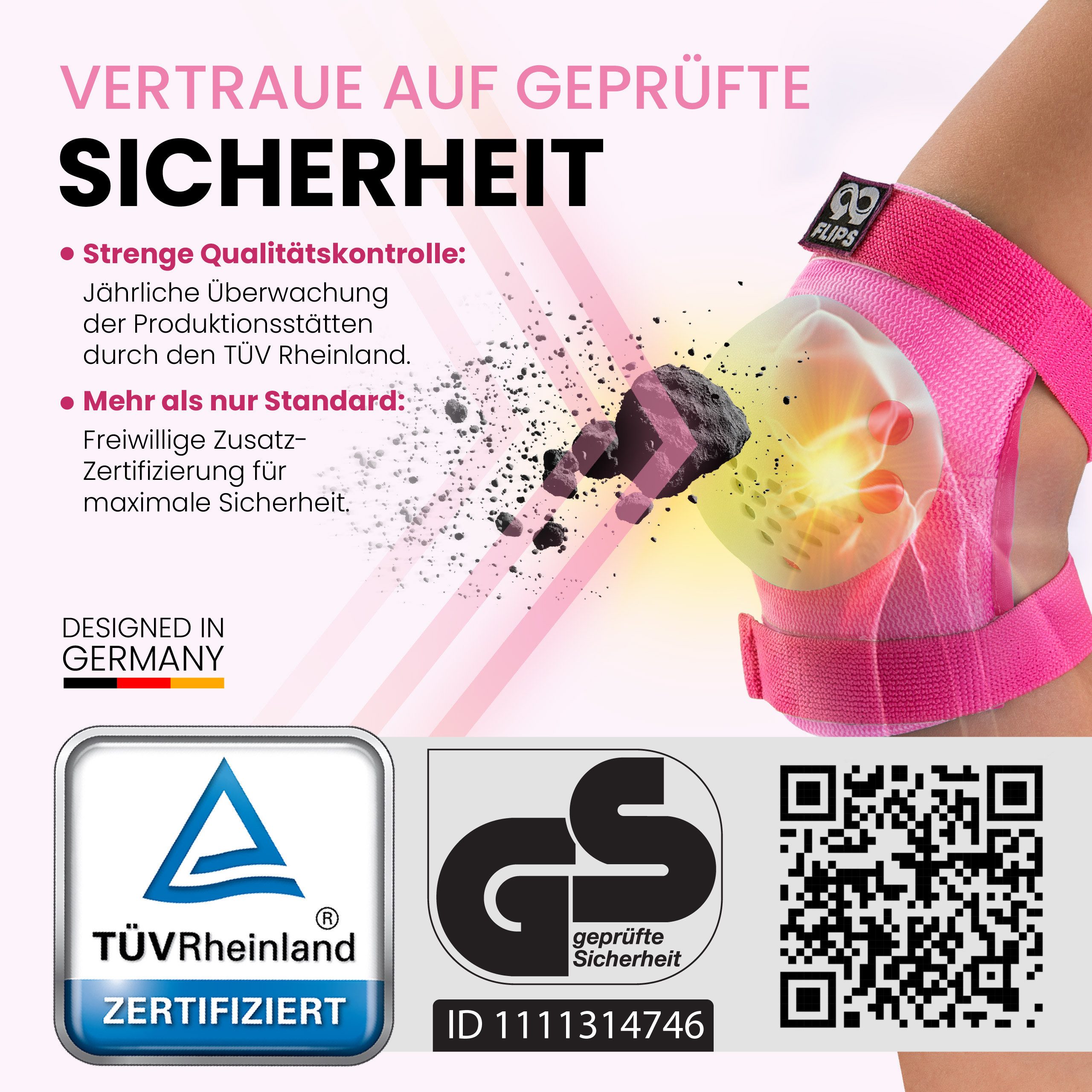 99FLIPS Protektoren-Set RISE Schoner Set Kinder für Skateboard und Inline Skaten (Inliner Schützer Set Kinder, 7-tlg., Inliner Schoner Knie-, Ellenbogen und Han – Bild 2 von 5