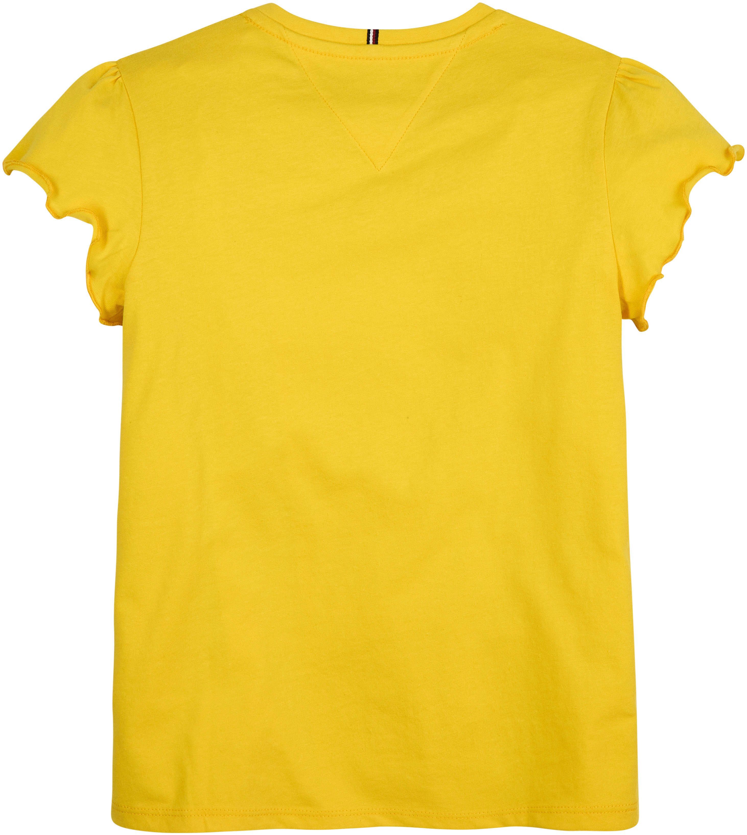 Tommy Hilfiger T-Shirt Babys ESSENTIAL für SLEEVE Star_Fruit_Yellow RUFFLE TOP