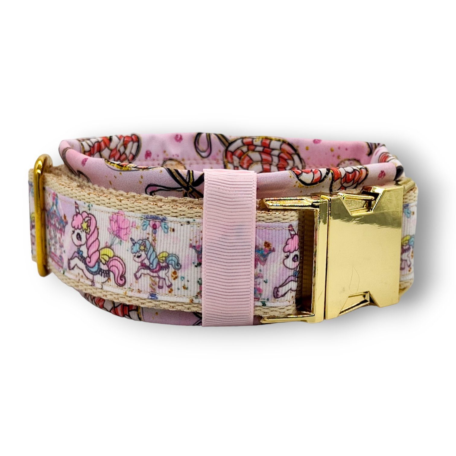 D by E Couture Hunde-Halsband „Jahrmarkt III“, 40mm breit, Handmade