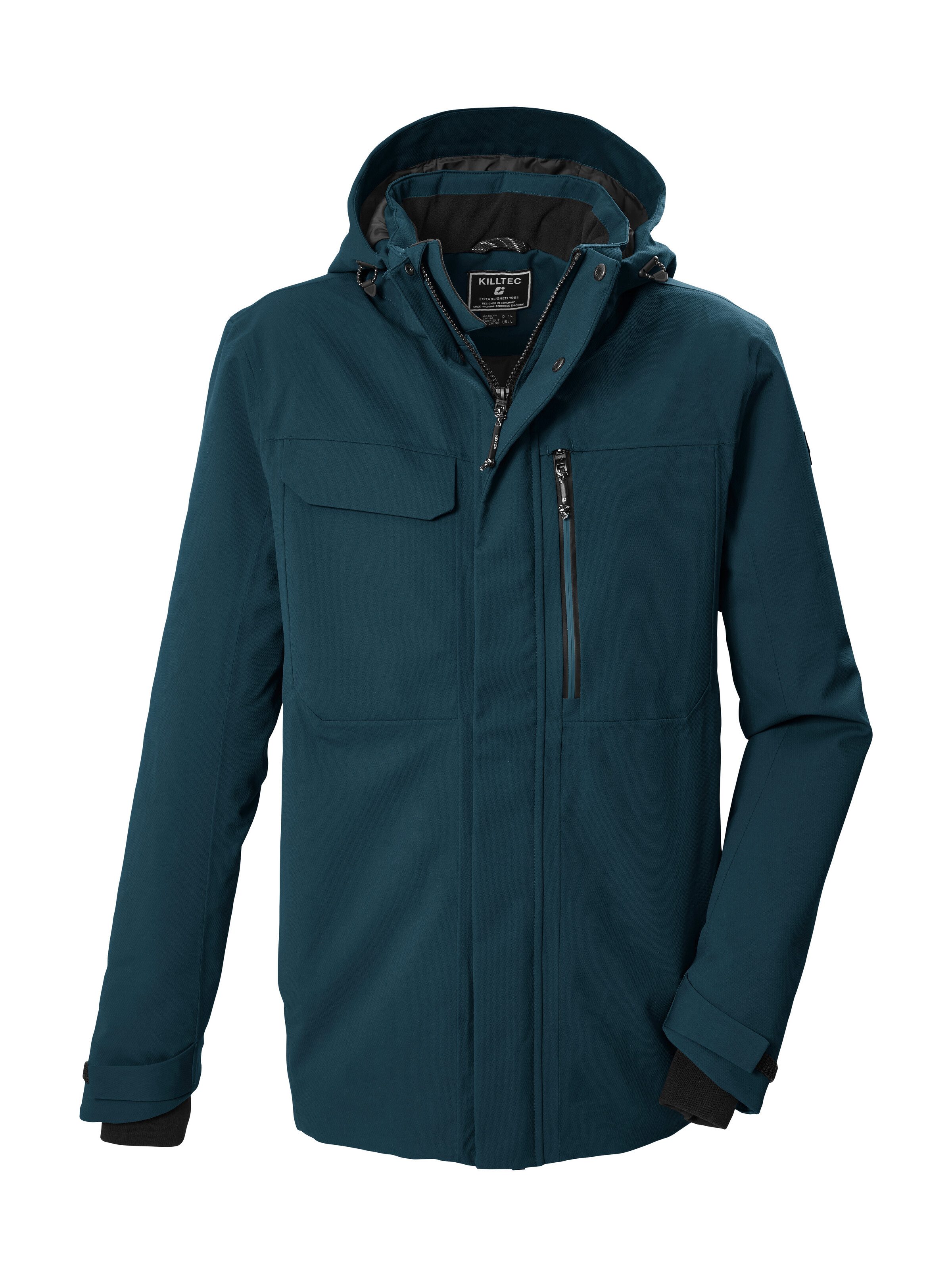 Killtec Funktionsjacke KOW 42 MN JCKT Wasserdicht, atmungsaktiv, abnehmbare Kapuze, viele Taschen