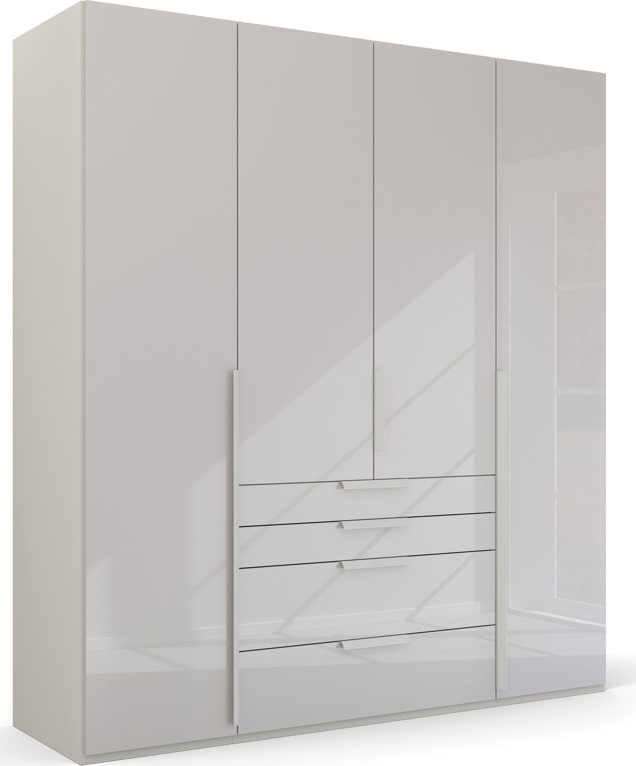 rauch Drehtürenschrank Kleiderschrank Schrank Garderobe Wäscheschrank PURISMA Glasfront (in den Breiten 151/201/251/301 cm, inkl. SOFT-CLOSE-FUNKTION) mit Schubladen und umfangreichem Zubehör MADE IN GERMANY