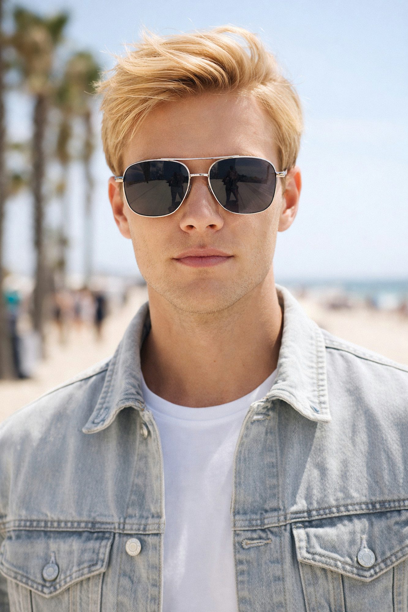 Ella Jonte Pilotenbrille in Silber & Grau – Unisex Sonnenbrille, UV400 Schutz & Stoff-Etui