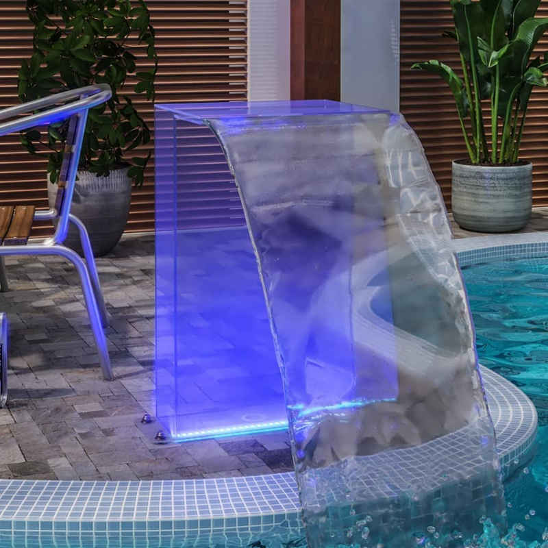 vidaXL Wasserfall Wasserfall-Element mit RGB-LEDs Acryl 51 cm