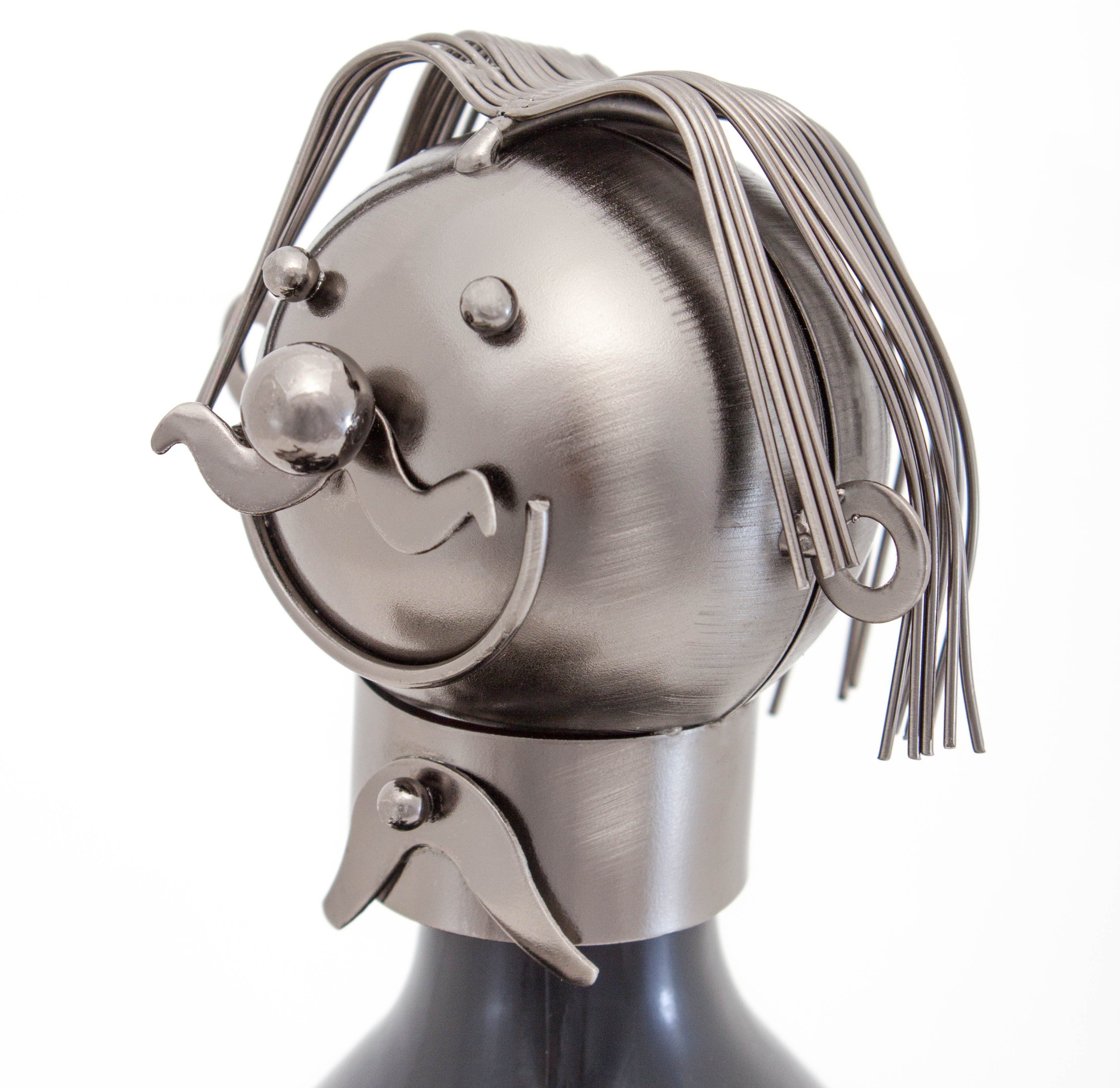 BRUBAKER Weinflaschenhalter Barbecue Grill Flaschenhalter, (inklusive Grußkarte), Weinhalter Metall Skulptur, Wein Geschenk für Grillmeister – Bild 4 von 5