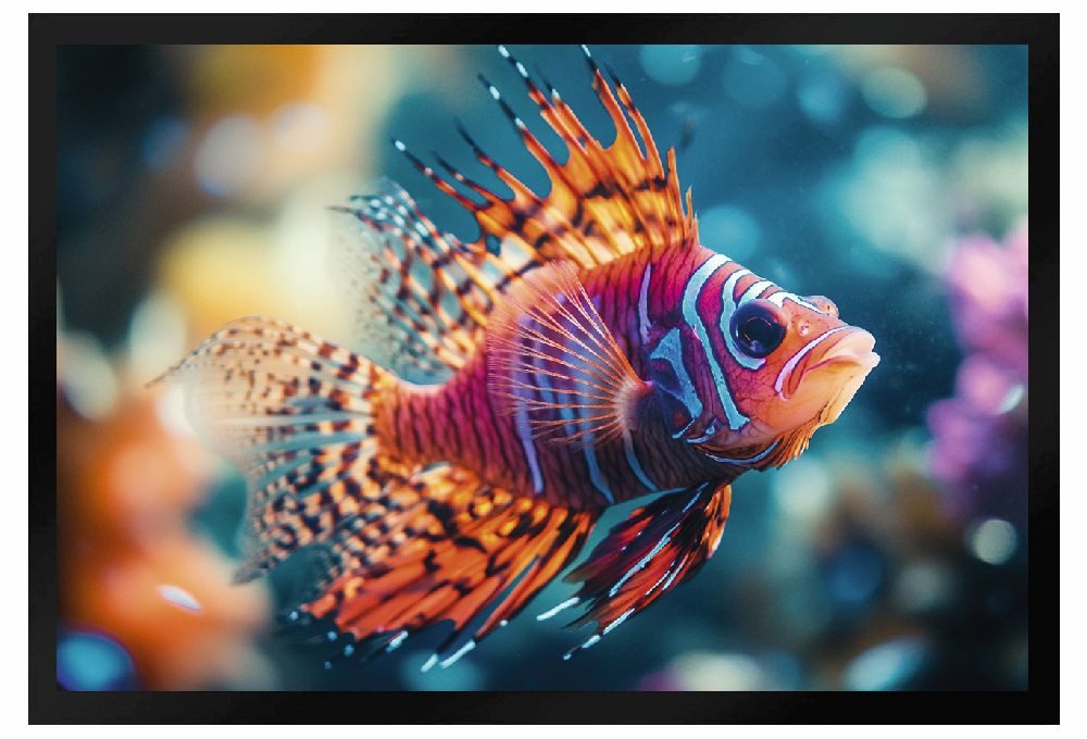 Ladreas Fußmatte Fußmatte Schmutzfangmatte bunter Fisch F2611 60x40 cm, 60x40