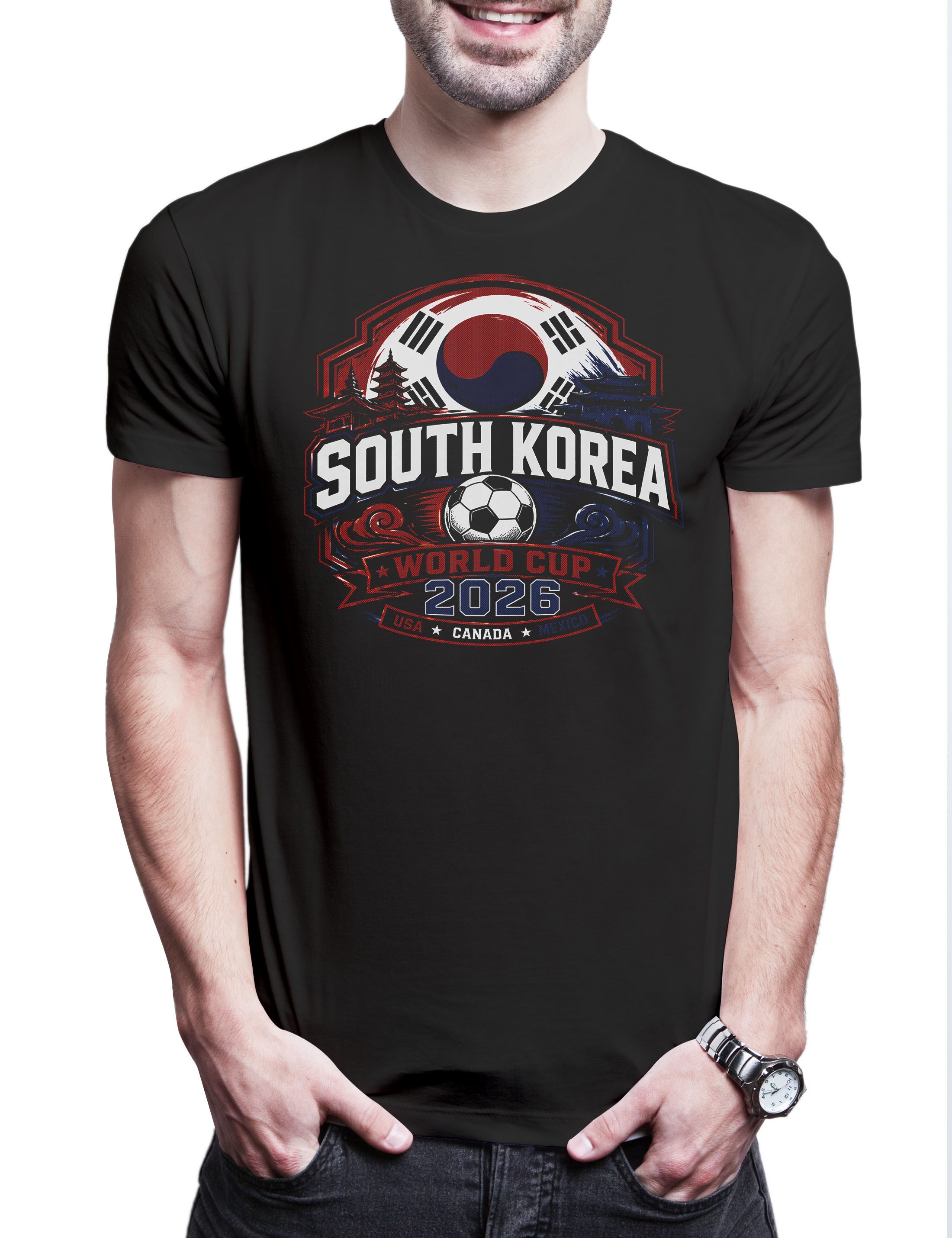 Urban Backwoods Print-Shirt Team South Korea 1 Herren T-Shirt Südkorea Hanguk Seoul Taeguk Fußball (1-tlg) WM Hanbok Hallyu Mugunghwa