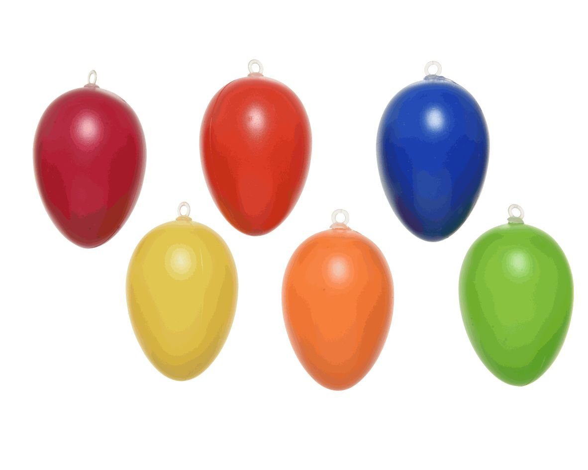 Decoris season decorations Osterei, Ostereier zum Aufhängen Kunststoff 6cm bunt 20 Stück