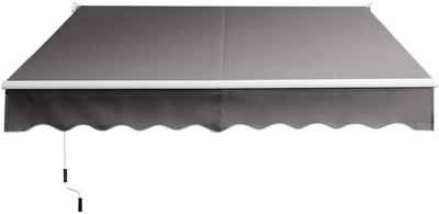 COSTWAY Gelenkarmmarkise »Terrassenmarkise« mit Aluminiumrahmen und -kurbel, 2,5 x 2m