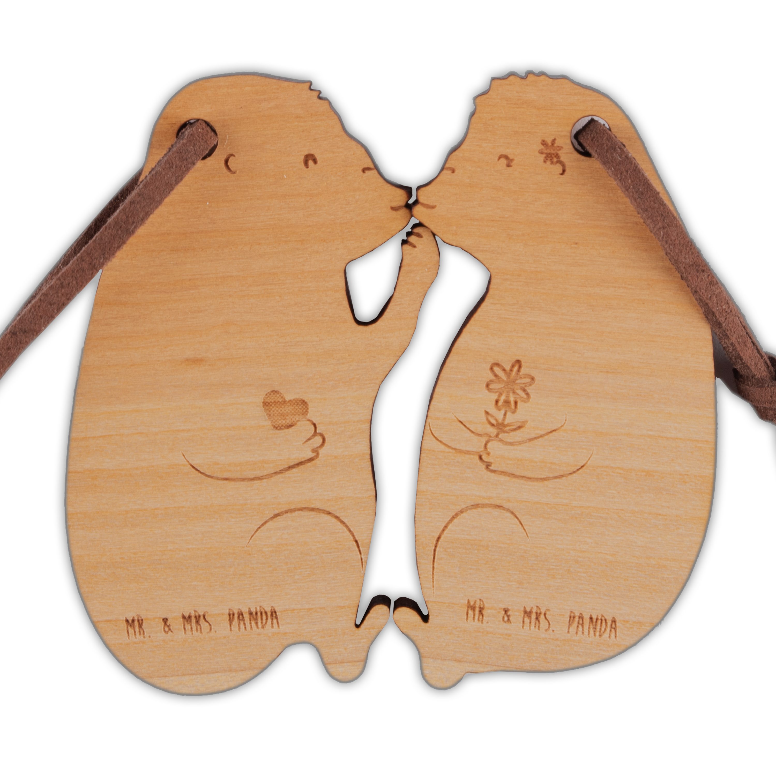 Mrs. Affe & Geschenk, Mr. Pa Panda - Schlüsselanhänger (1-tlg) Schlüsselanhänger verliebt Valentinstagsgeschenk,