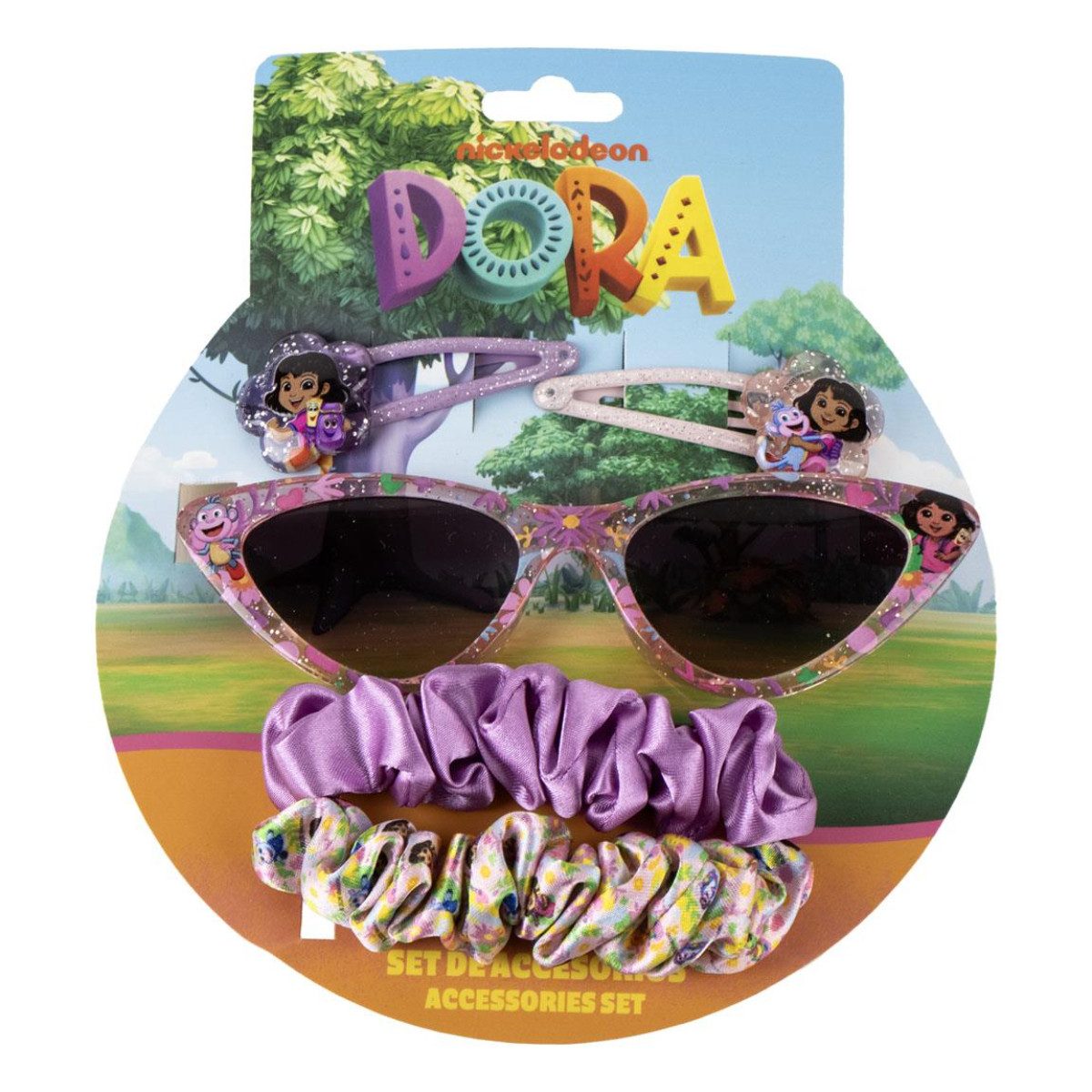 Dora la exploradora Sonnenbrille Kinder Beauty Set mit Accessoire Set für Spiel und Verkleidung (Set, 5-St)