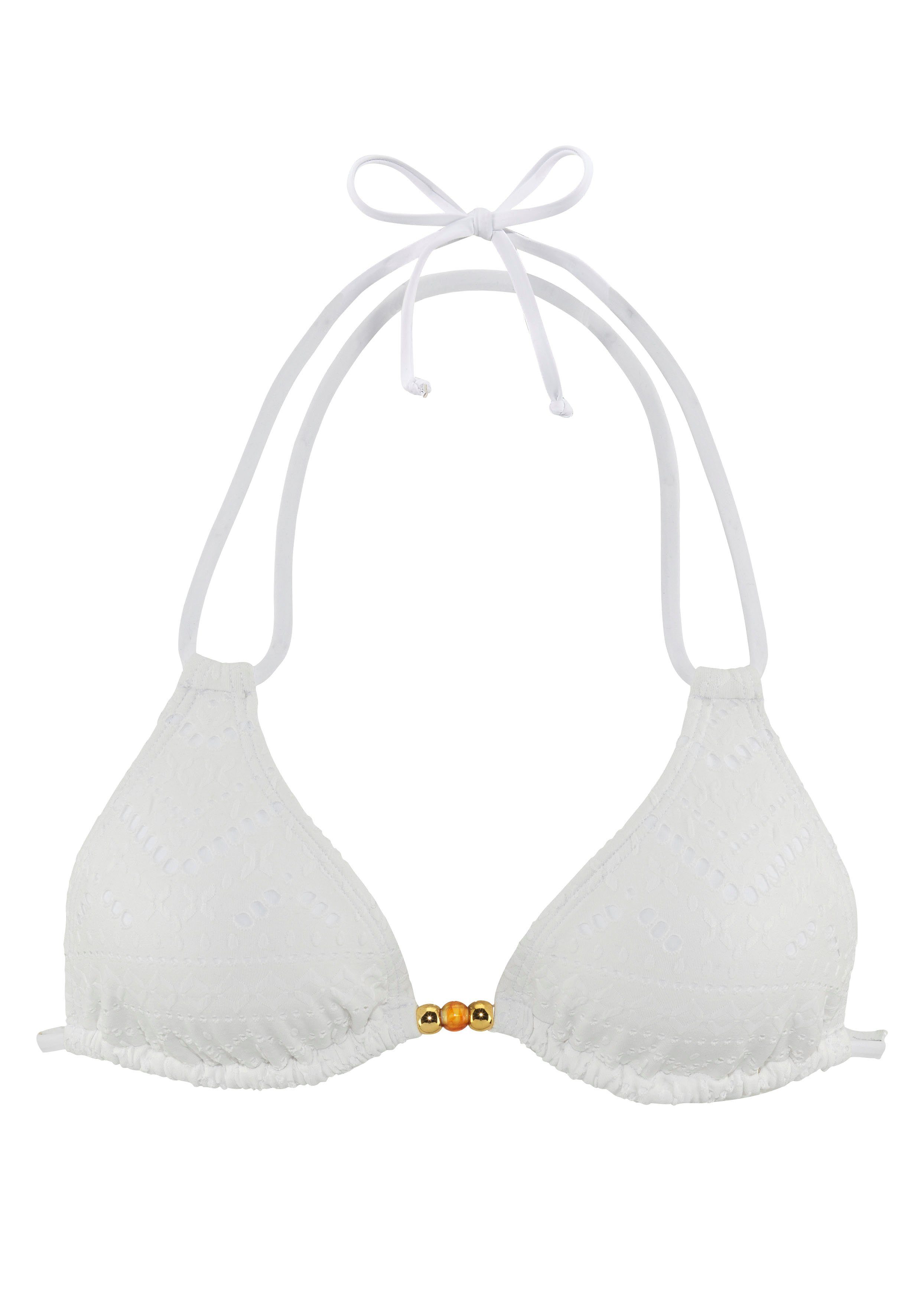LASCANA Triangel-Bikini-Top Omara, mit Lochstickerei günstig online kaufen