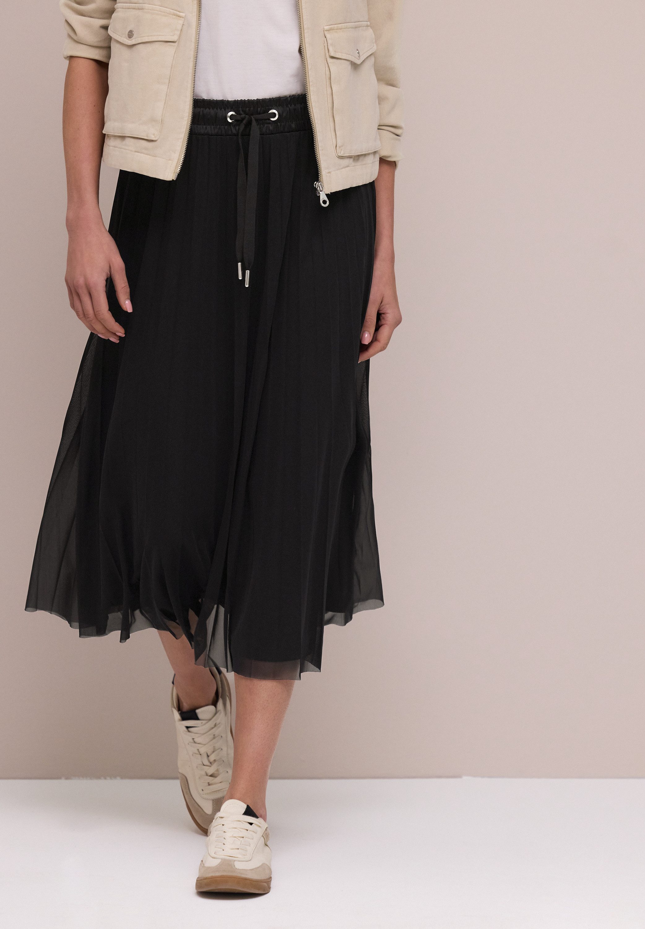 STREET ONE Plisseerock in Midi-Länge