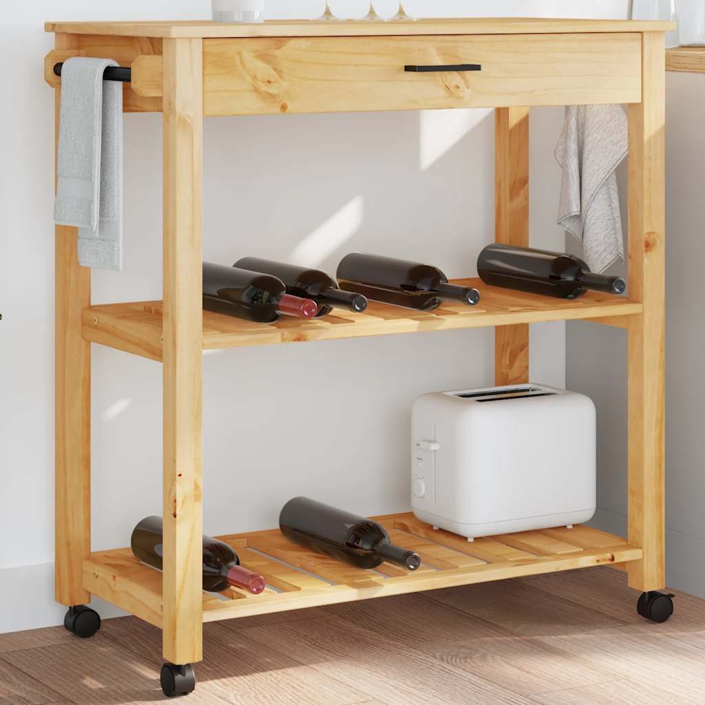 vidaXL Küchenwagen Küchenwagen MONZA 84x40x88,5 cm Massivholz Kiefer