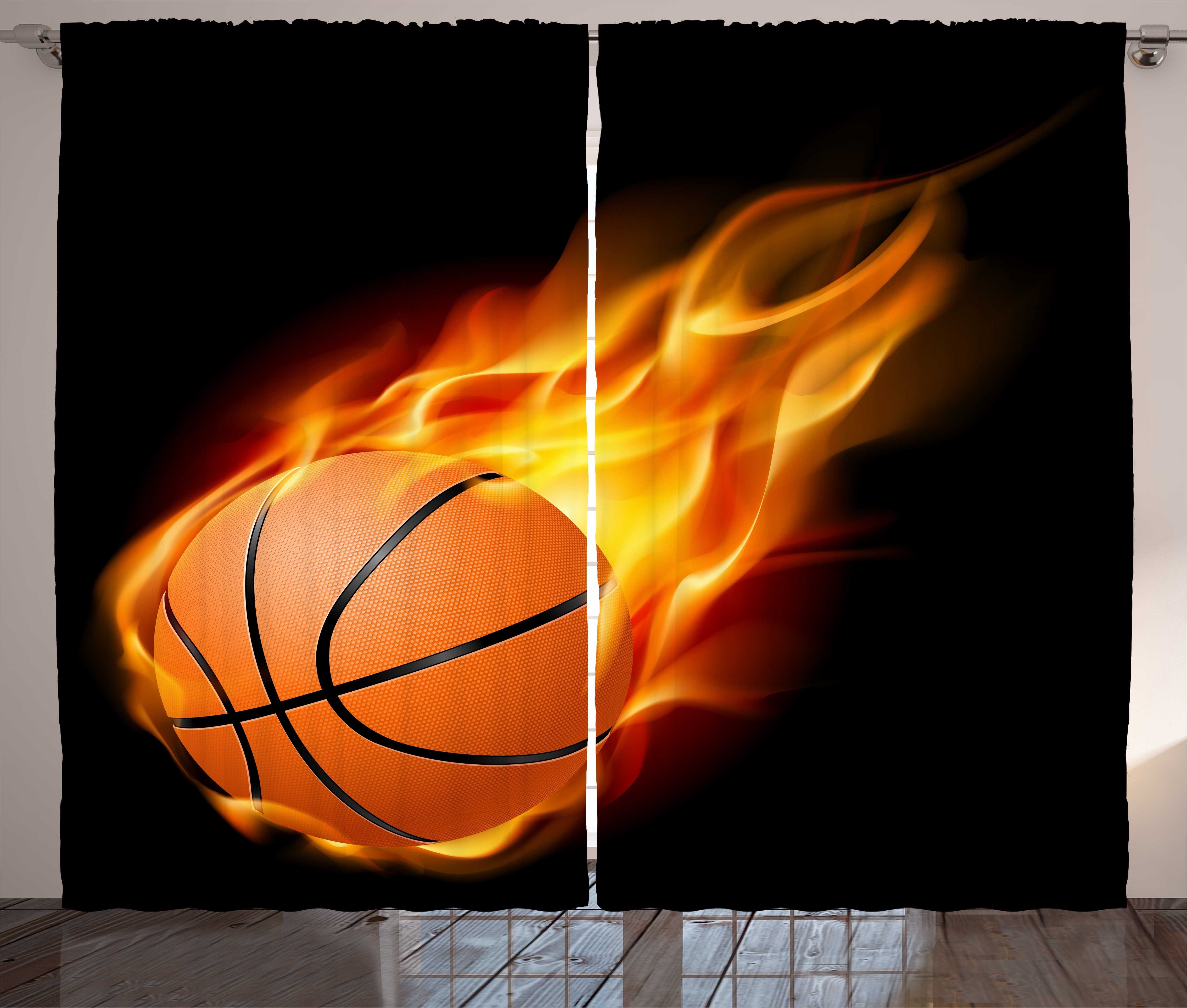 Basketball schießen Haken, Abakuhaus, Schlafzimmer Schlaufen Vorhang Kräuselband Feuer Sport mit und Gardine