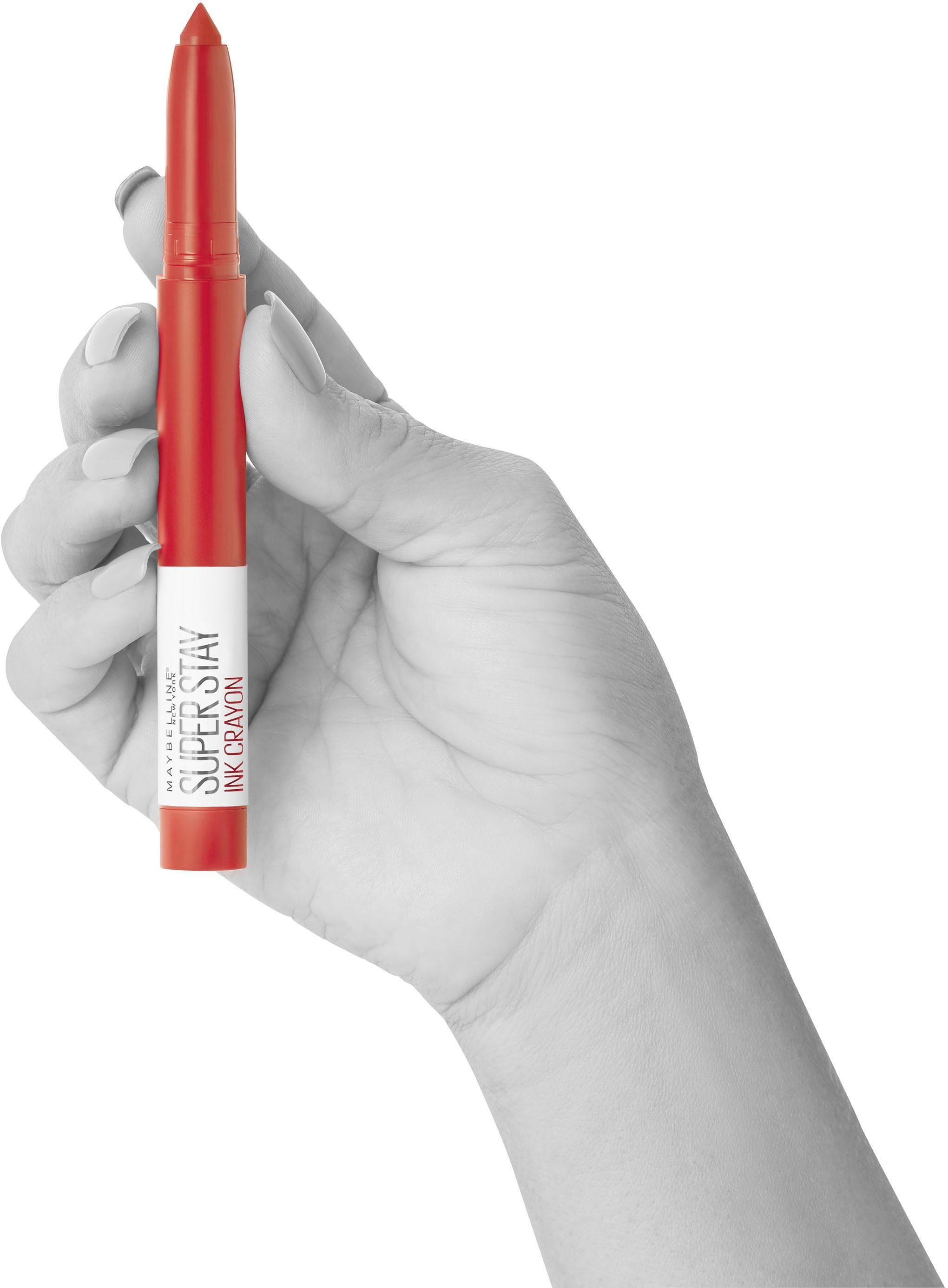 MAYBELLINE NEW YORK Lippenstift SUPER STAY INK CRAYON, matter Lippenstift in klassisch origineller Stiftform