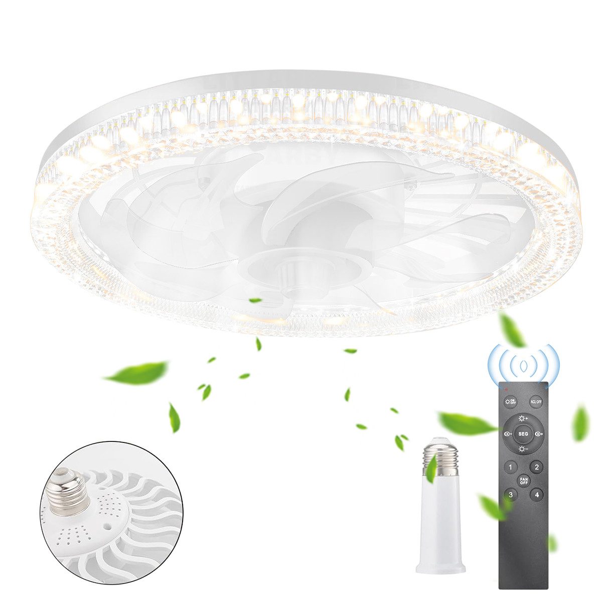 ZEUOPQ Deckenventilator Deckenventilator mit LED-Licht Fernbedienung günstig online kaufen