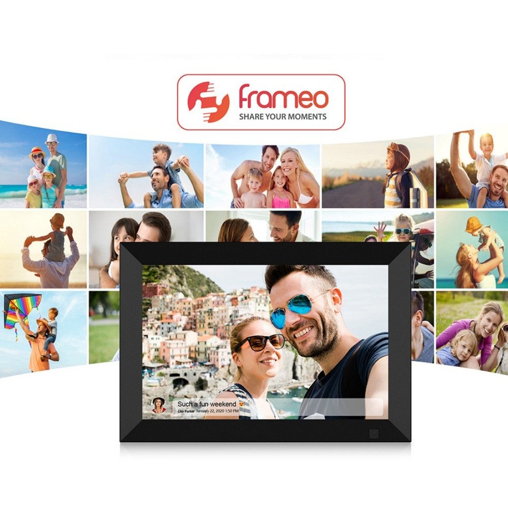 PRIISF Fotoalbum 10,1 Zoll WiFi Digitaler Bilderrahmen 1280x800 HD IPS Touchscreen (Digitale Fotogalerie Fotodisplay Bilder Videos Player, Elektronischer Fotorahmen), Automatische Rotation, 32GB Plakatrahmen Haus Dekorationen Geschenk