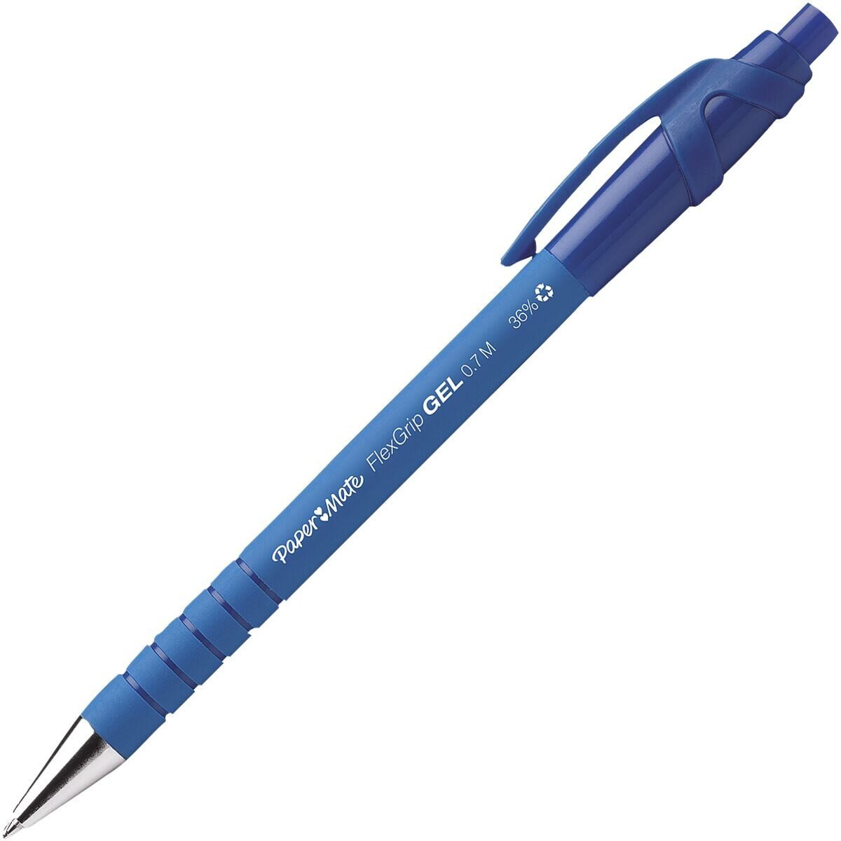 PAPERMATE Gelschreiber Flexgrip Gel, dokumentenecht, mit Edelstahlspitze, Druckmechanik und Clip