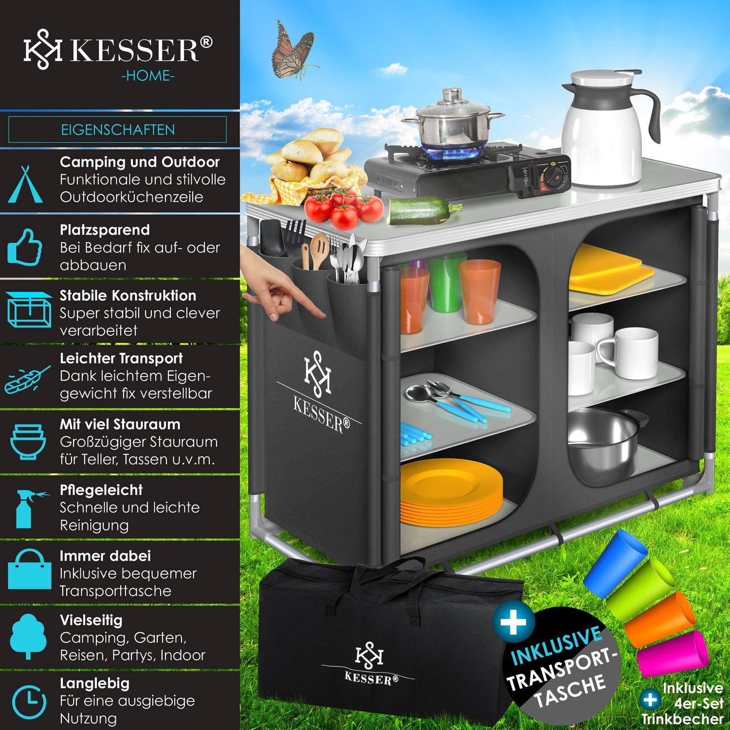 KESSER Campingschrank Campingschrank, Campingküche mit Aluminiumgestell günstig online kaufen