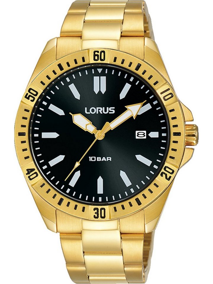LORUS Quarzuhr Lorus Sports HAU gold, RH918NX9, Gehäusehöhe: 10 mm,  Gehäusedurchmesser: 39 mm, Bandlänge: 24 cm