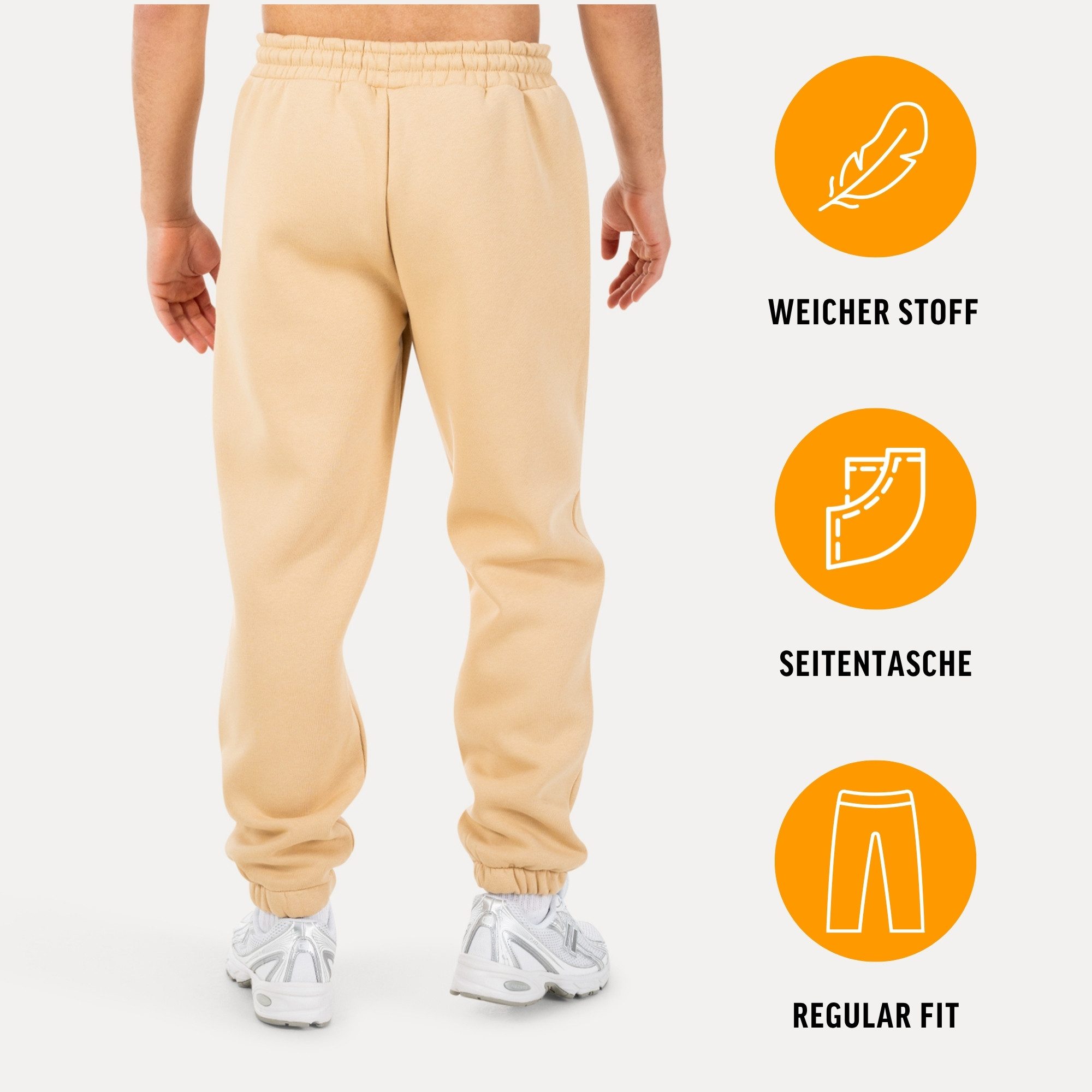 Smilodox Jogginghose Striver, Trainingshose Regular Fit mit elastischem Bund, Sport Seitentaschen Bündchen Smilodox Patch Stickerei Gym Freizeit