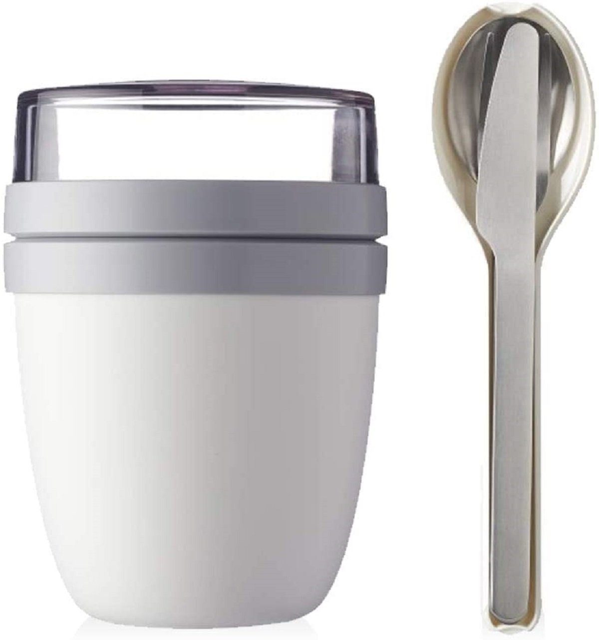 Mepal Lunchbox Lunchpot Plus Besteckset Frühstücksset to Go Becher (White) Nordic white