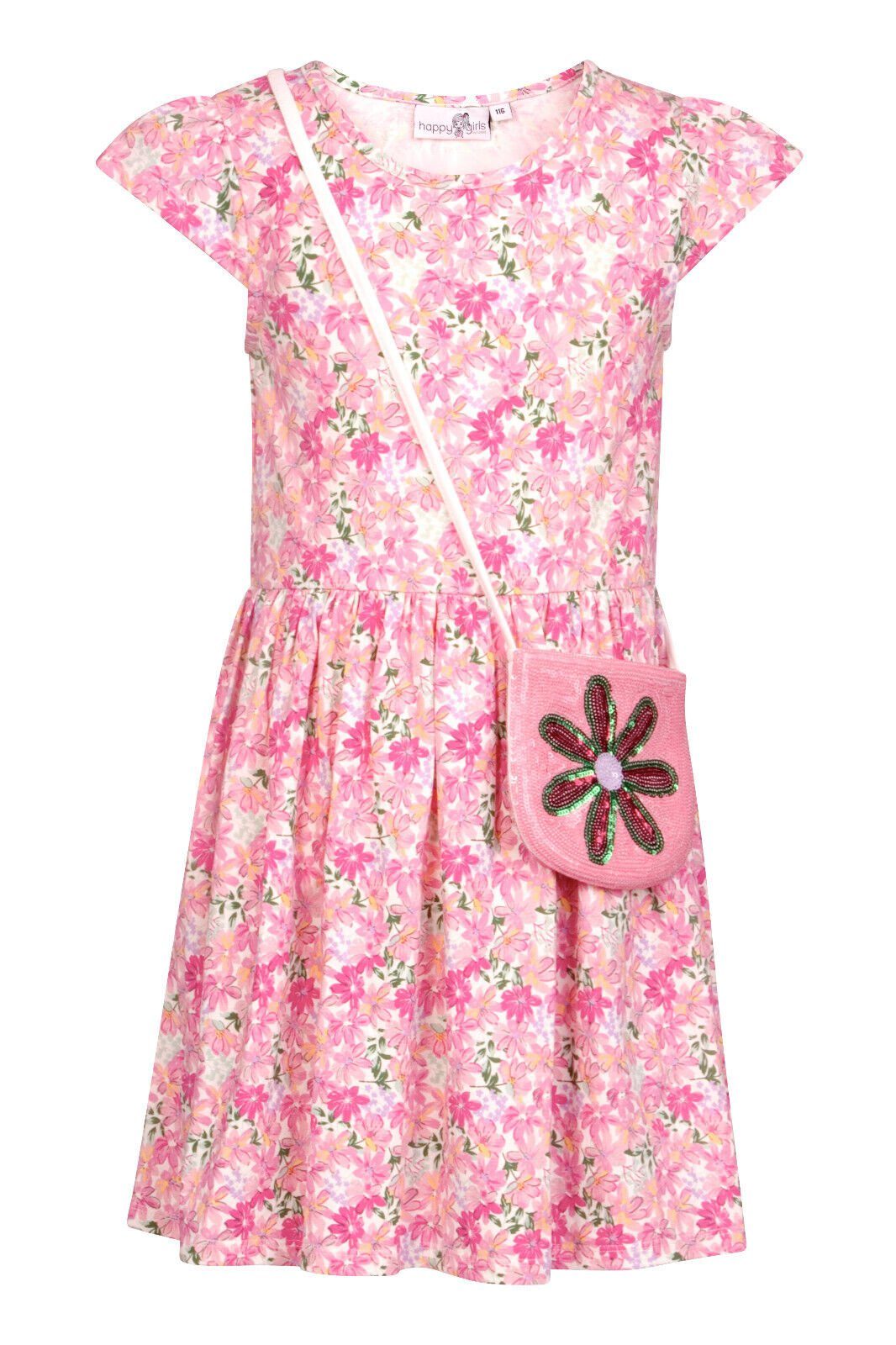 happy girls A-Linien-Kleid Happy Girls® Mädchen Jersey Kleid mit Pailetten-Tasche