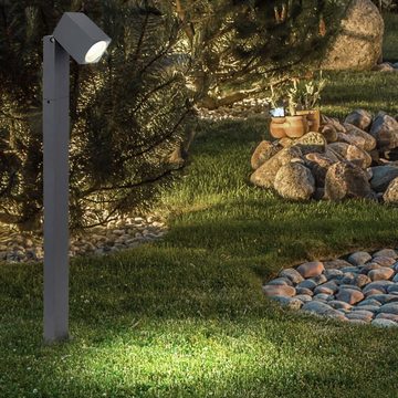 etc-shop LED Wandstrahler, Leuchtmittel inklusive, Kaltweiß, Warmweiß, Neutralweiß, Tageslichtweiß, Farbwechsel, Wegeleuchten Außen anthrazit Garten Stehlampe