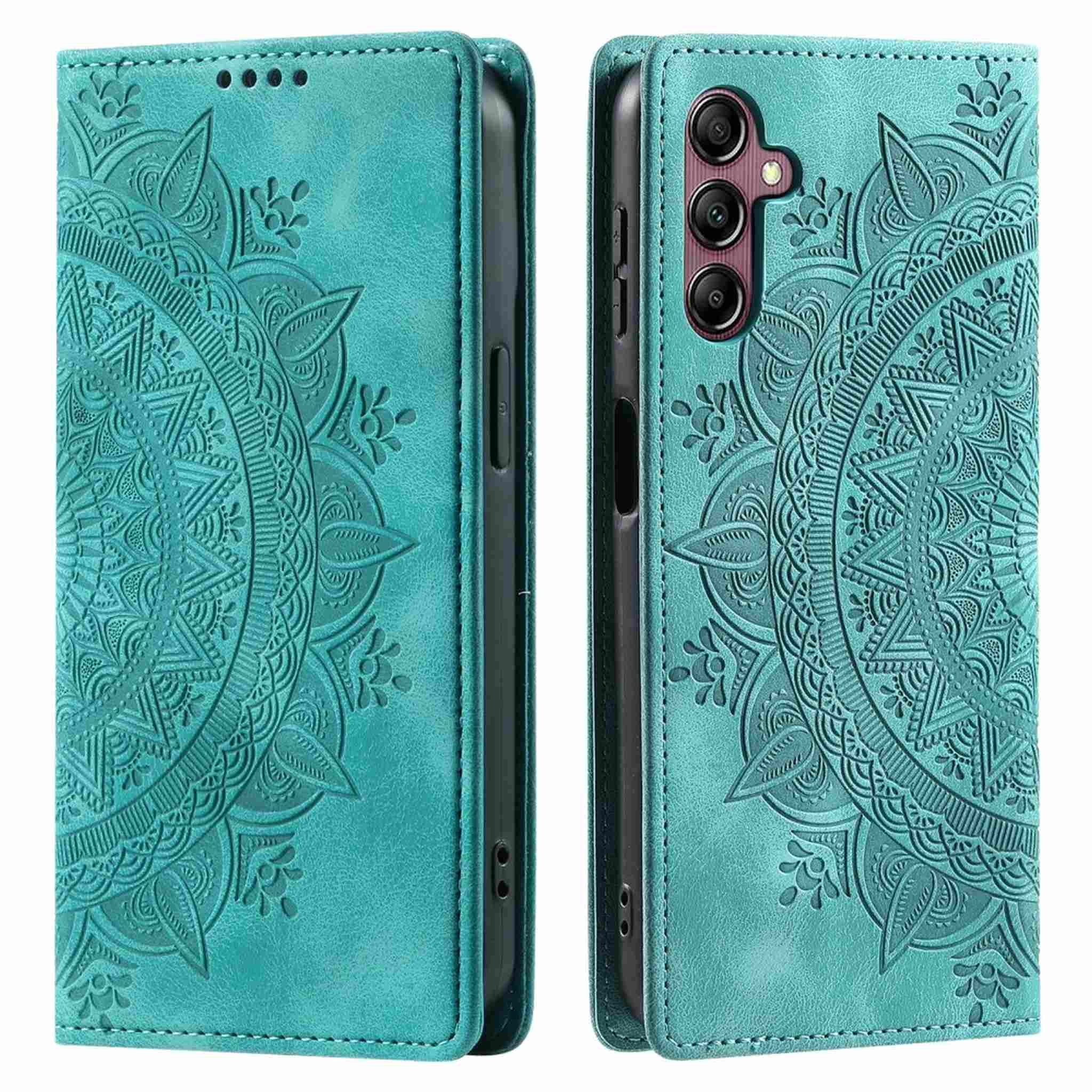 CoverKingz Handyhülle Hülle für Samsung Galaxy S25 Handyhülle Flip Case Cover Tasche Etui 15,75 cm (6,2 Zoll), Klapphülle Schutzhülle mit Kartenfach Schutztasche Motiv Mandala
