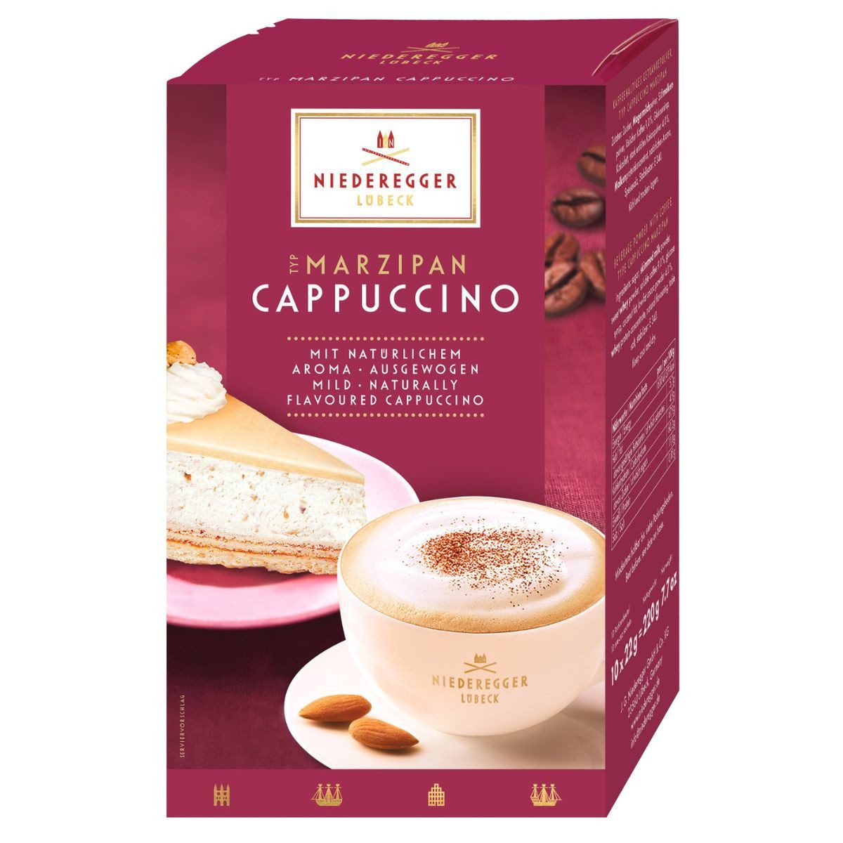 Niederegger Kaffeeersatz Niederegger Marzipan Cappuccino, 10-Stick Portionsbeutel, 220 g