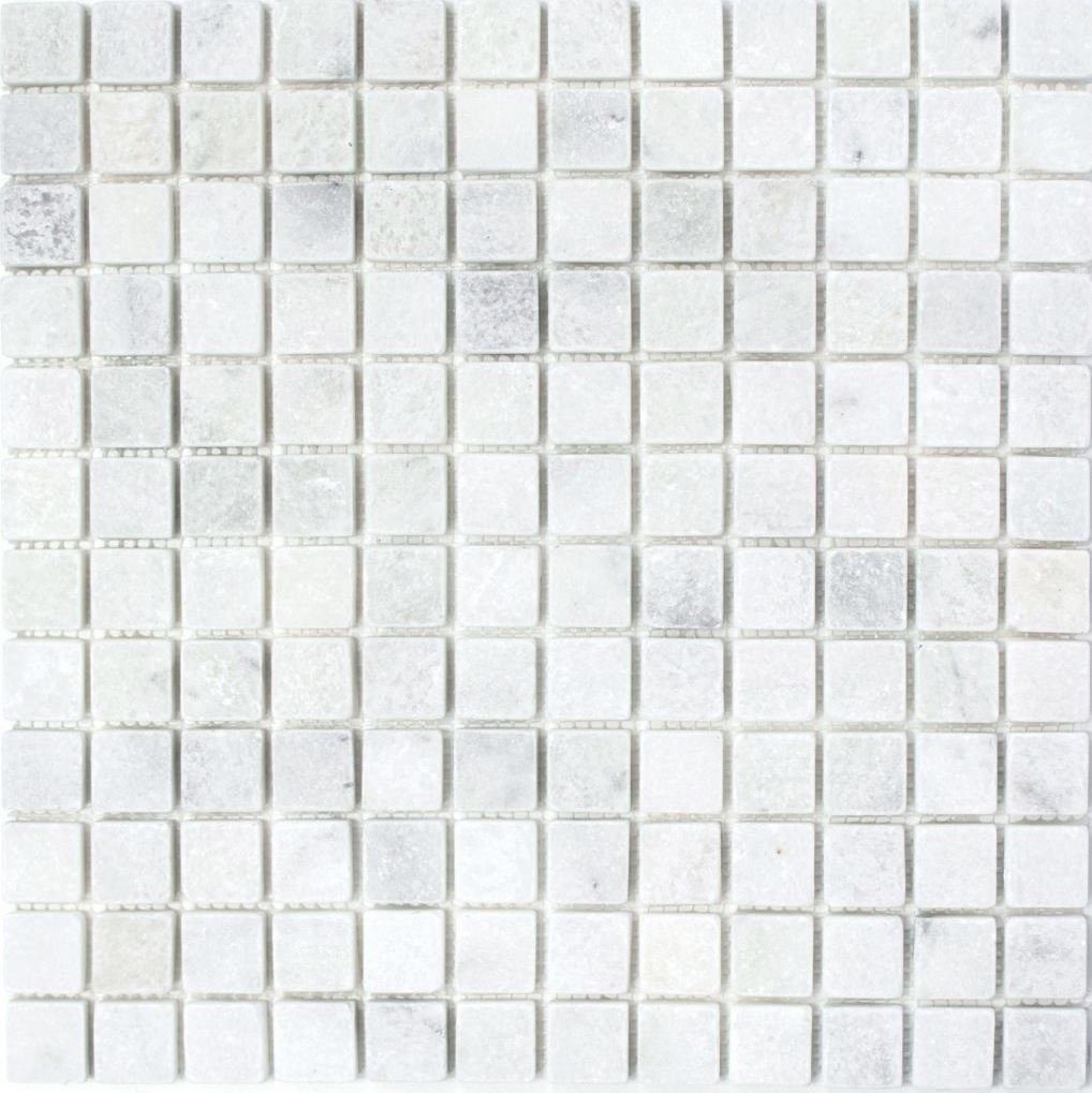 Mosani Bodenfliese Marmor Mosaik Fliese Naturstein Ibiza weiß hellgrau cream