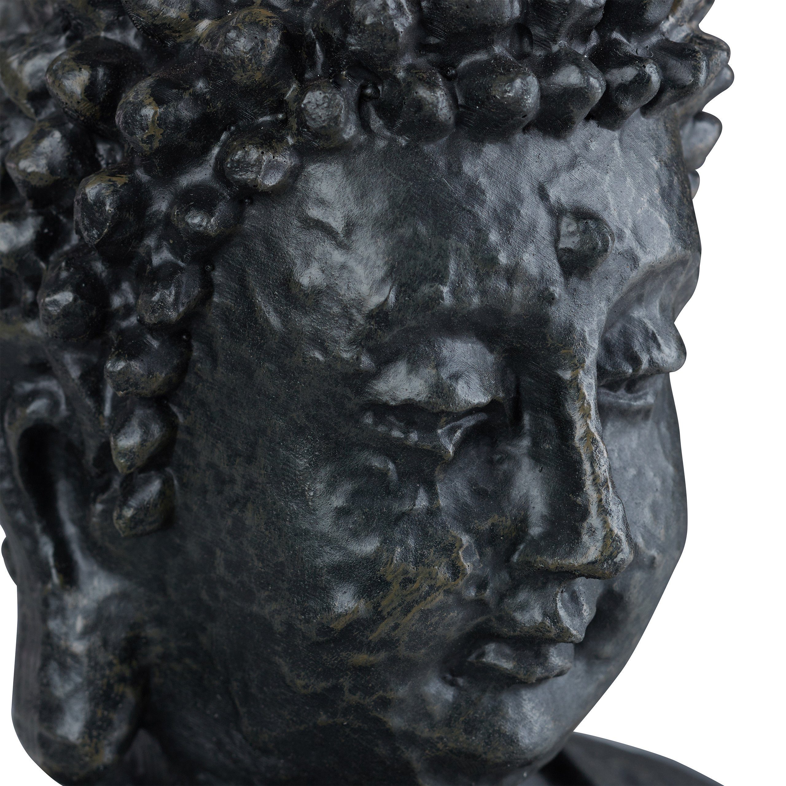 Buddha sitzend Figur Anthrazit Buddhafigur cm, 40 Dunkelgrau relaxdays