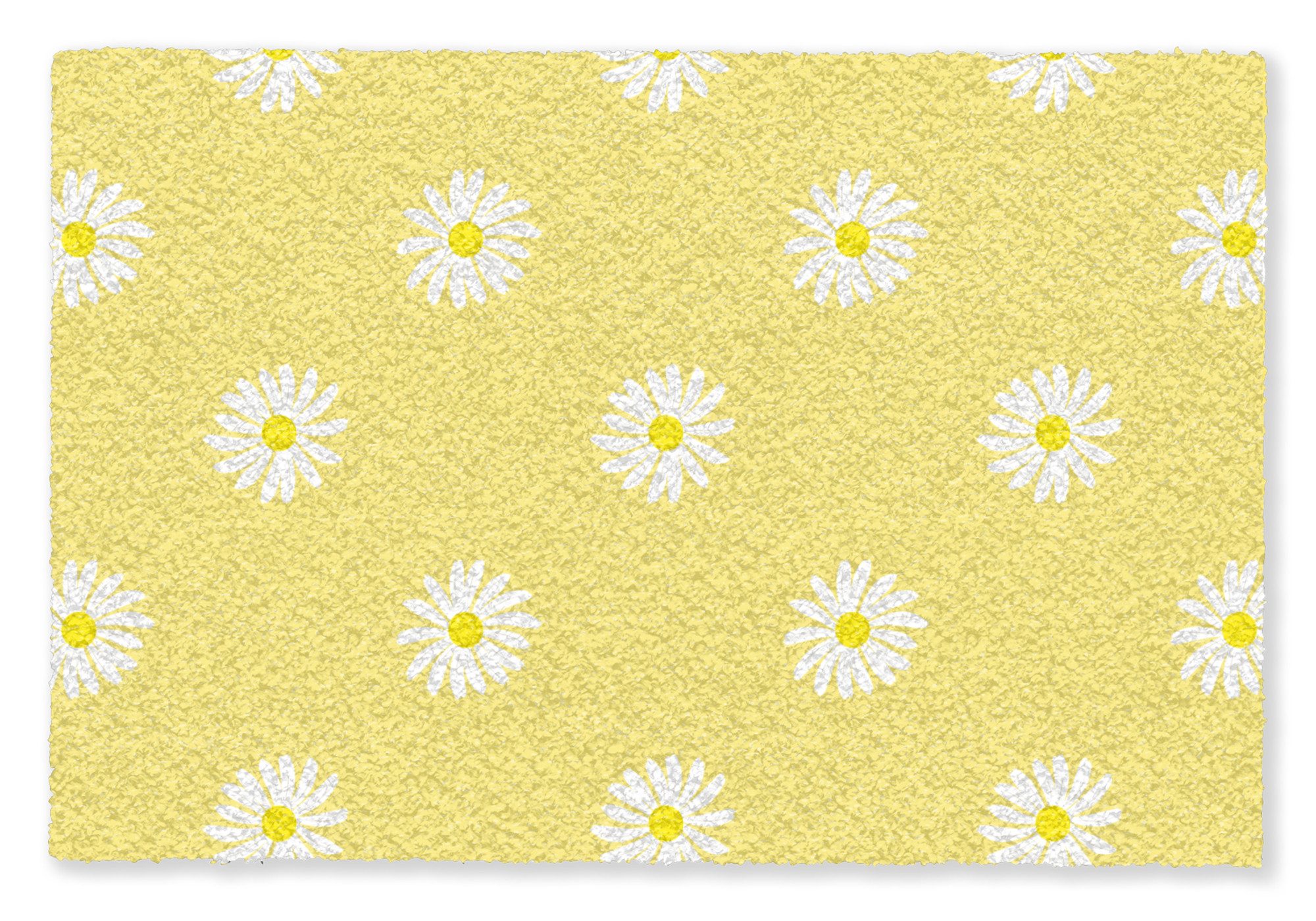 MuchoWow Fußmatte Gänseblümchen - Pastell - Weiß - Gelb - Blumen, Rechteckig, innen Schmutzfangmatte, Tür, Schmutzfänger Flur, Teppich 60x40 cm