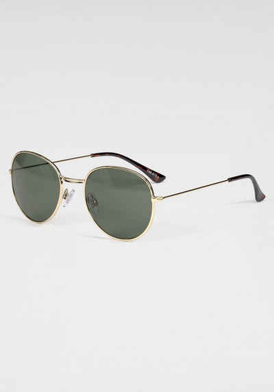 BASEFIELD Sonnenbrille Klassische runde Metall-Sonnenbrille in gold